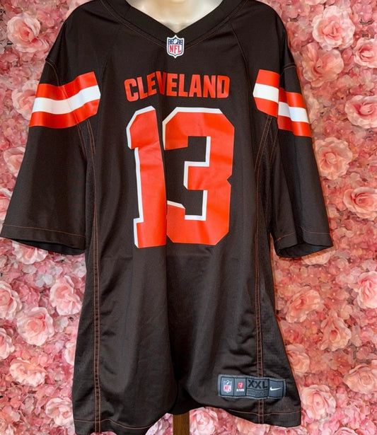 Nike NFL (XXL) Cleveland Browns Beckham Jr #13 Brown V-Neck Jersey