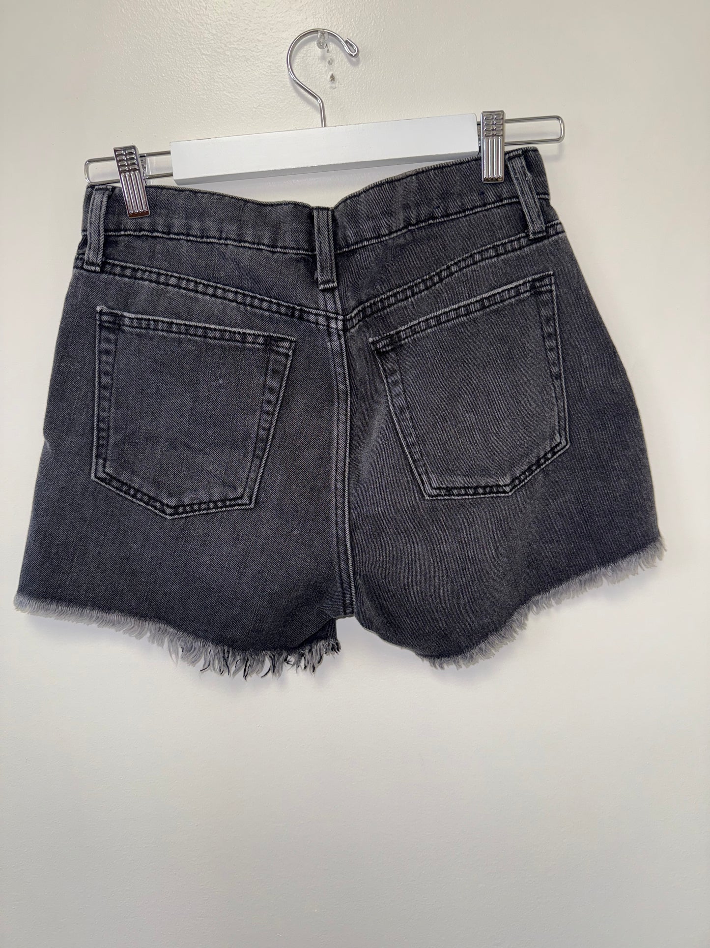 Gap (2) Black Denim High Rise Cheeky Short Jean Shorts