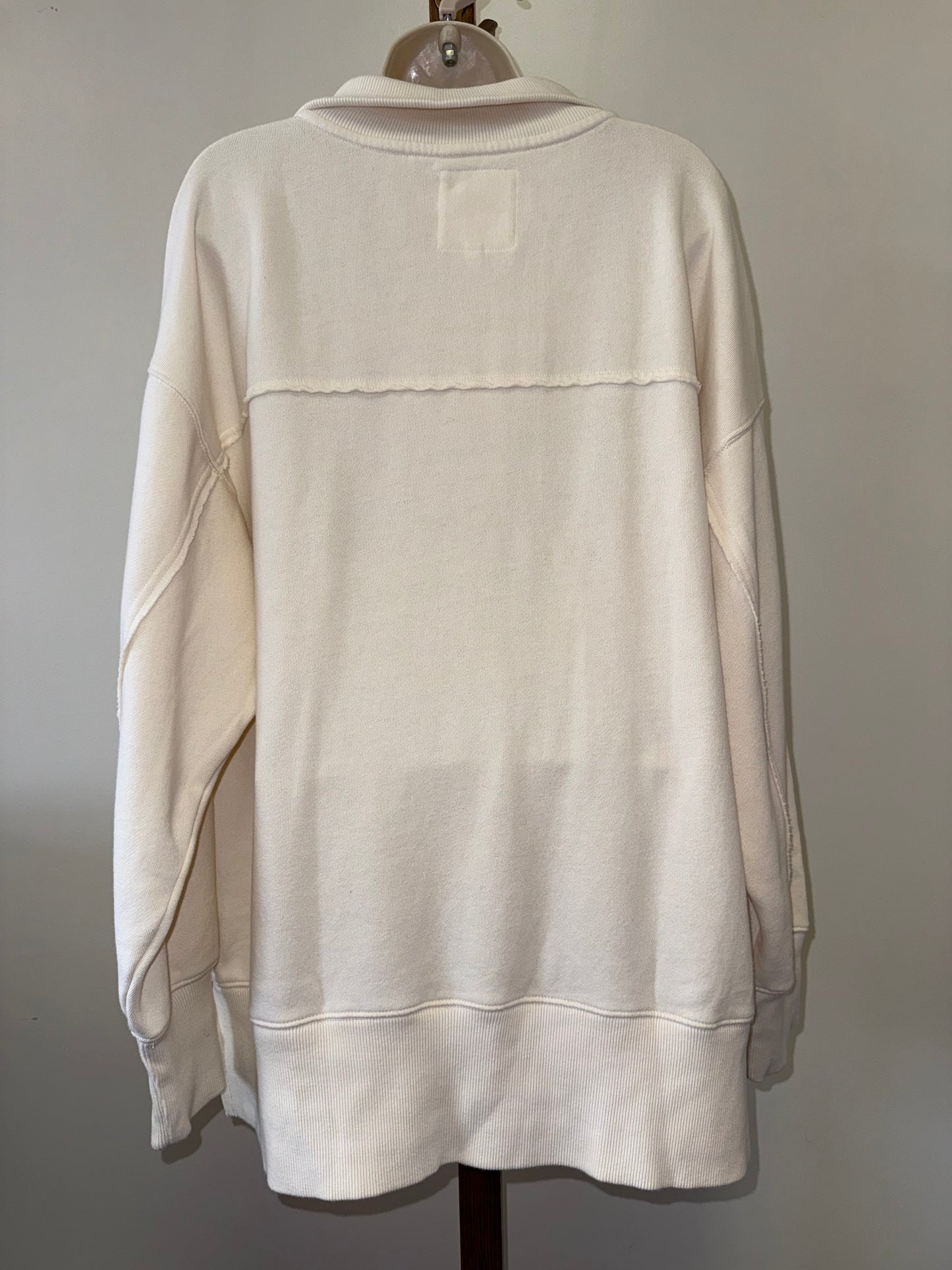 Aerie NWT Aerie (Medium) Brand New Cream 3/4 Button Collared Up Sweatshirt