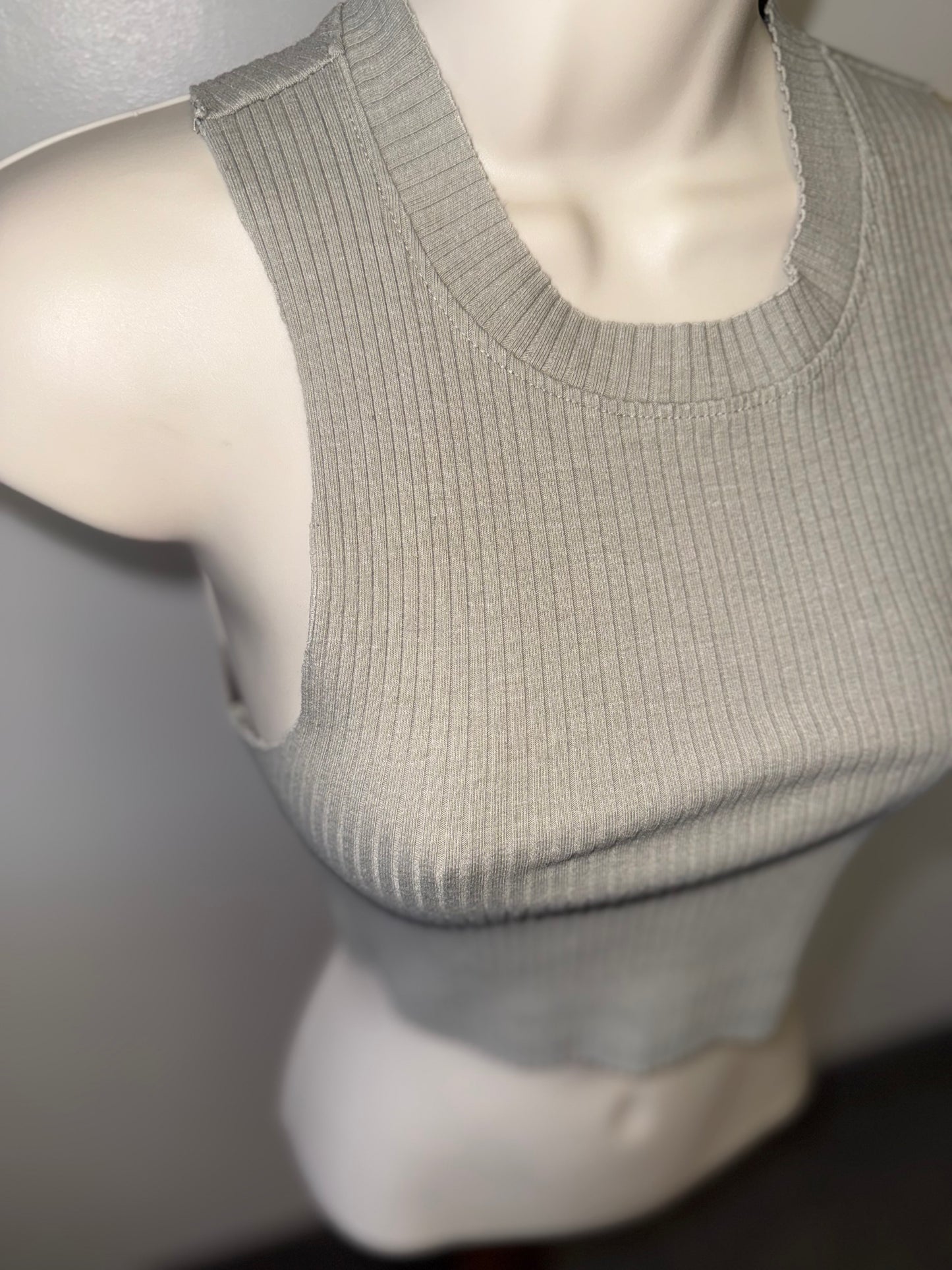 Aerie (XS) Light Green Lightly Ribbed Crop Top