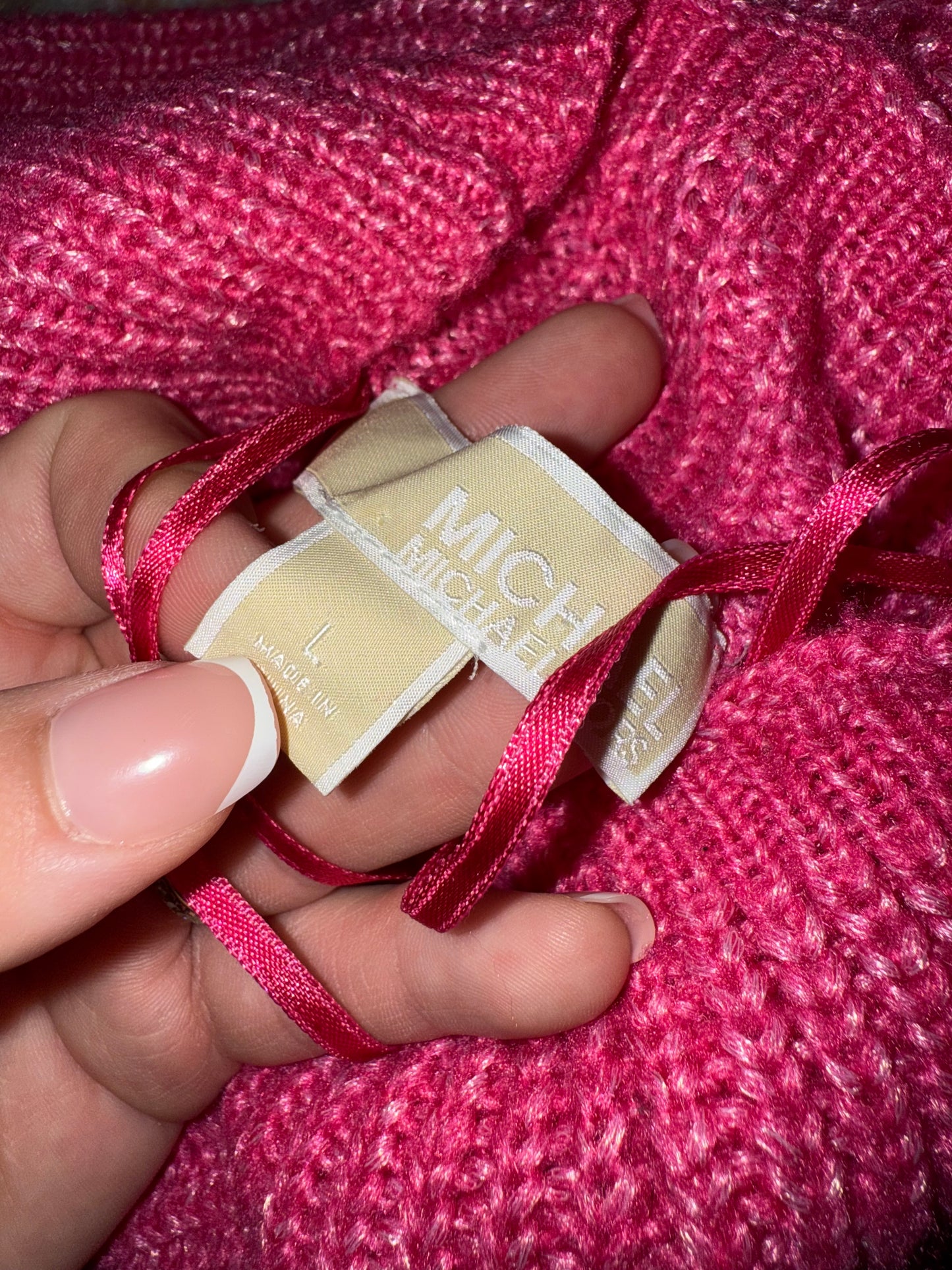 Michael Kors (Large) Hot Pink Knit High Neck Sweater