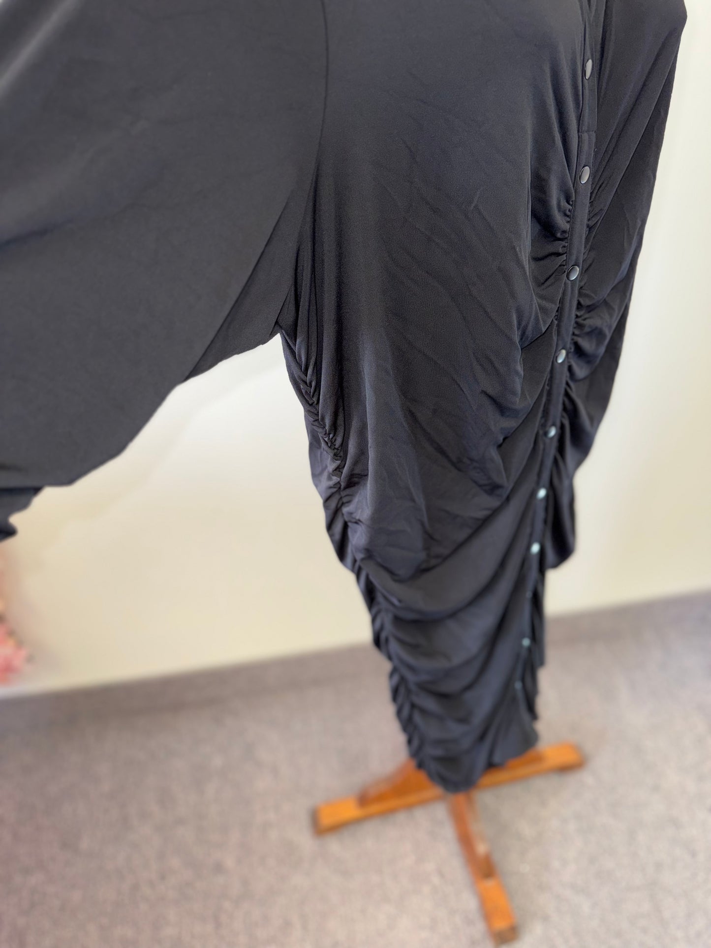 Torrid (3) Black Collared Button Up Scrunched Dress