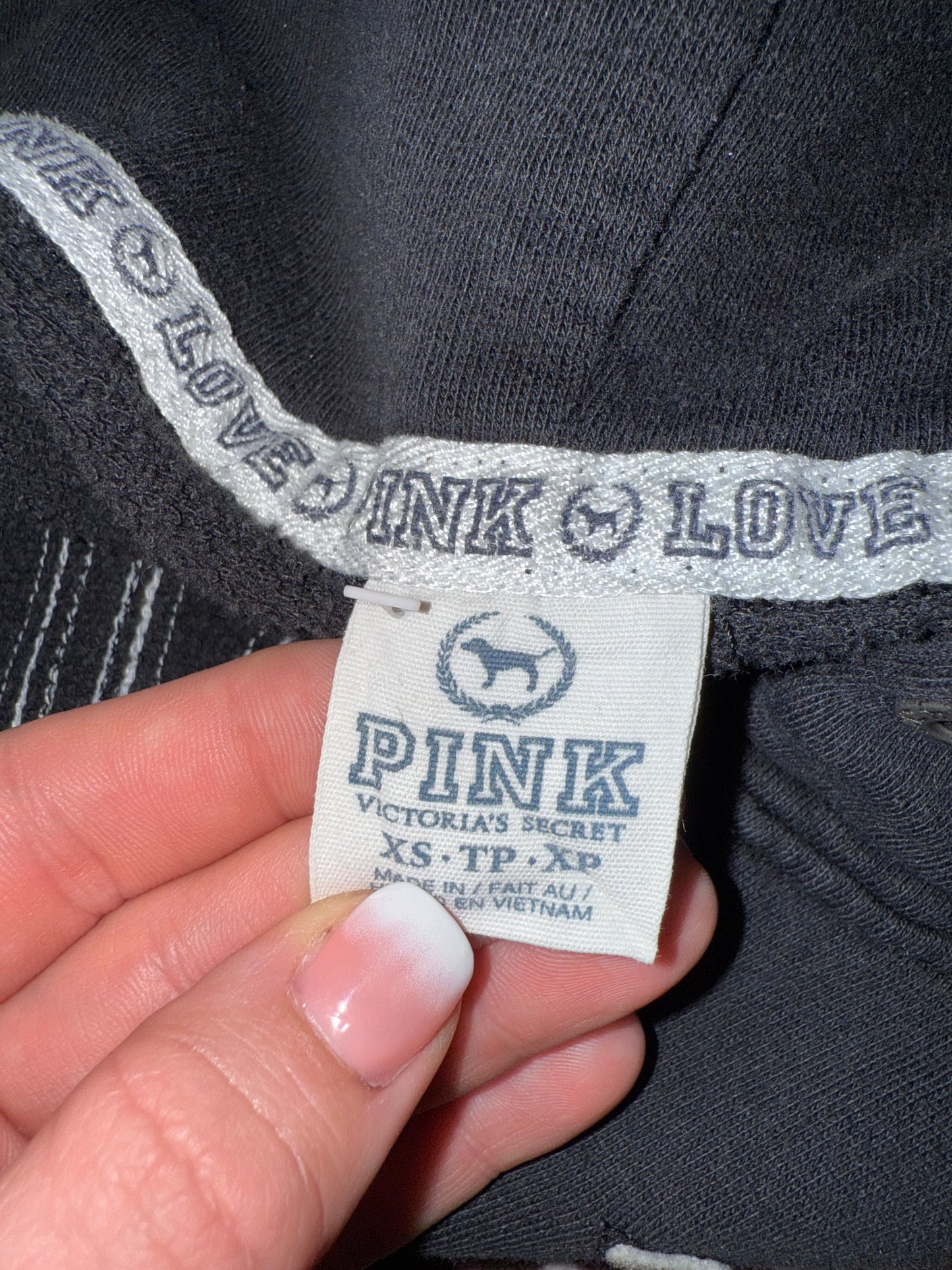 PINK Victoria's Secret (XS) Black/White Full Zip Up Jacket