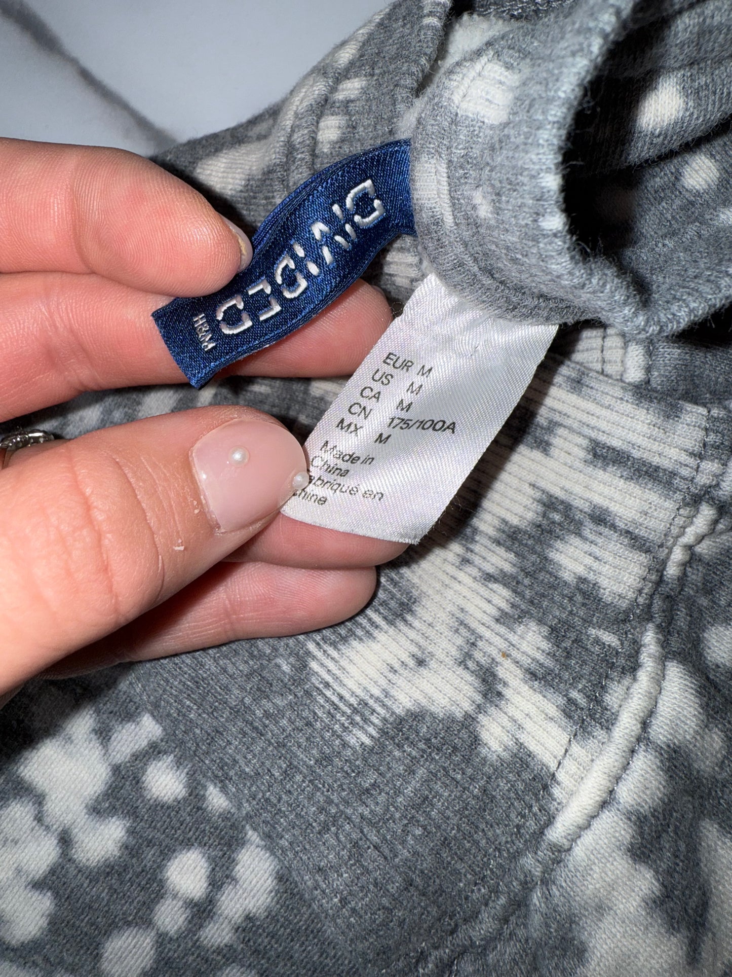 Divided (Medium) Grey Crewneck Sweatshirt with Bleach Splatter Pattern