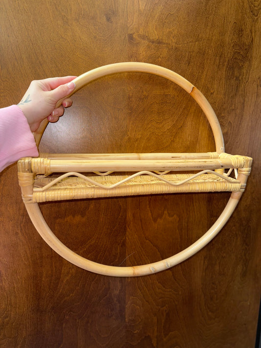 Vintage Bamboo Wicker Shelf