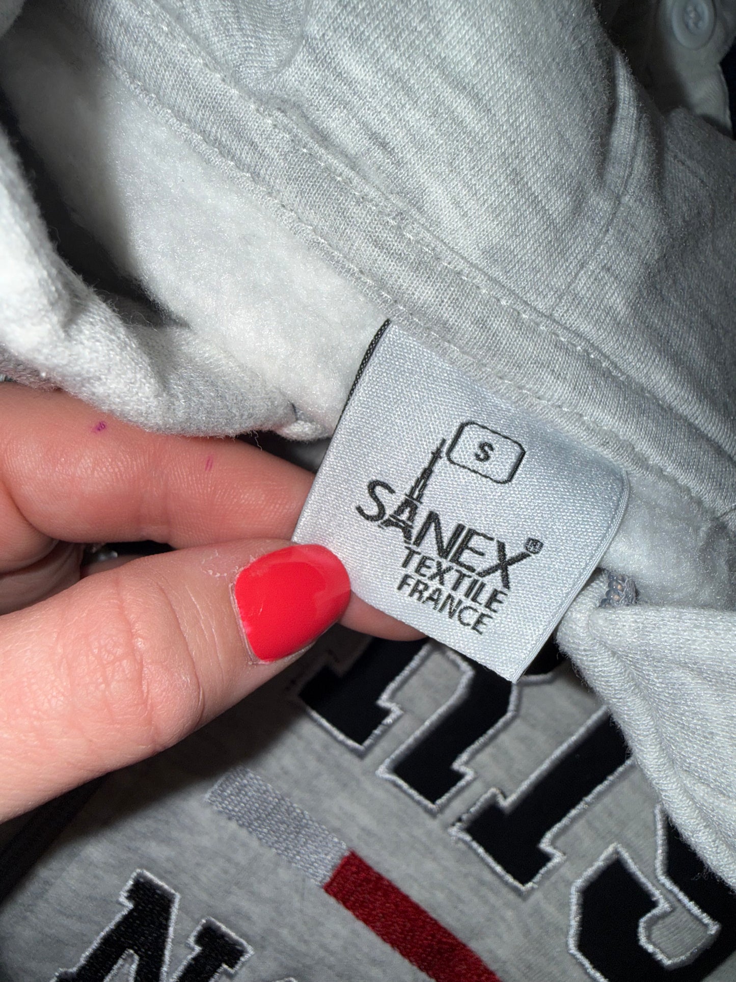 Sanex Textile France (Small) Grey 'Paris France' Zip Up Hooded Sweatshirt