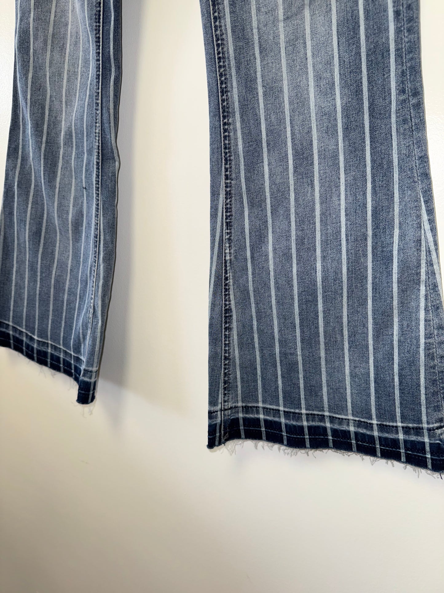 Rock&Roll (24) Striped High Rise Trouser Denim Bootcut Jeans