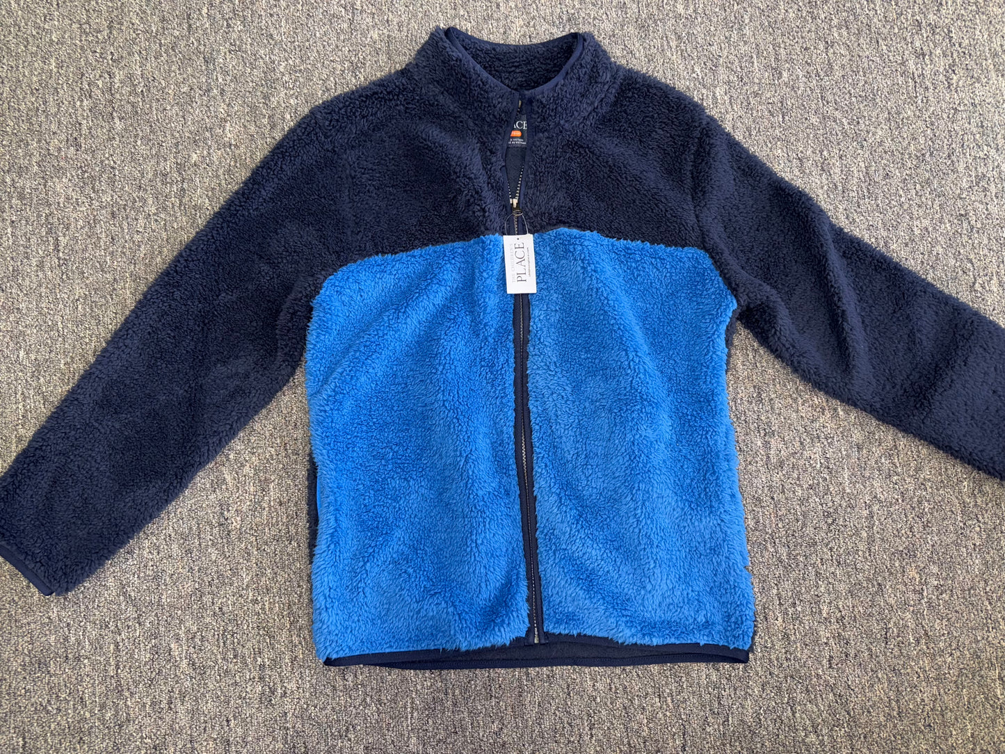 NWT Children's Place (XL) Brand New Blue Full Zip Up Soft Fuzzy Jacket