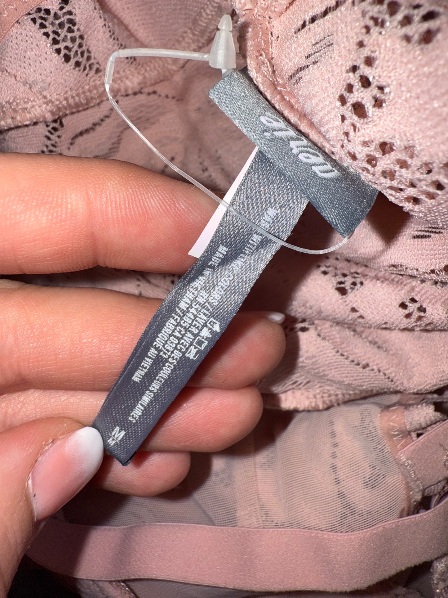 aerie (Medium) Pink Lace Bodysuit Lingerie