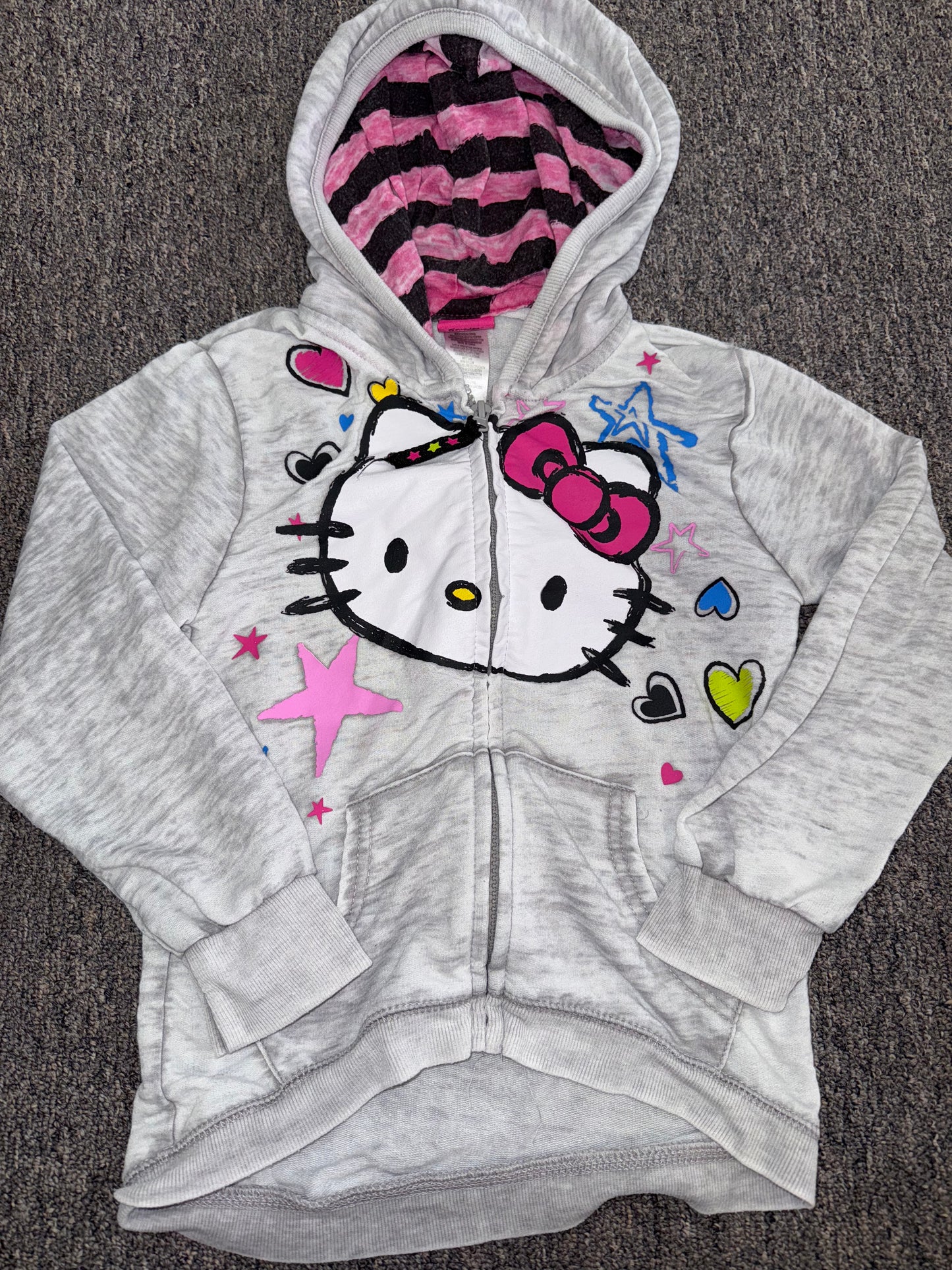 Hello Kitty (Small) Grey FulL Zip Up Hooded Jacket
