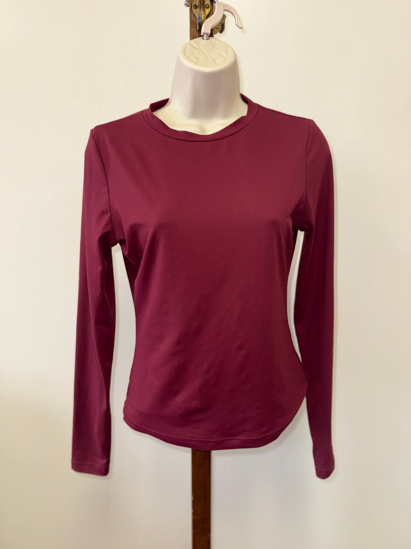 Trendy Queen (Medium) Burgundy Form Fitting Long Sleeve Top