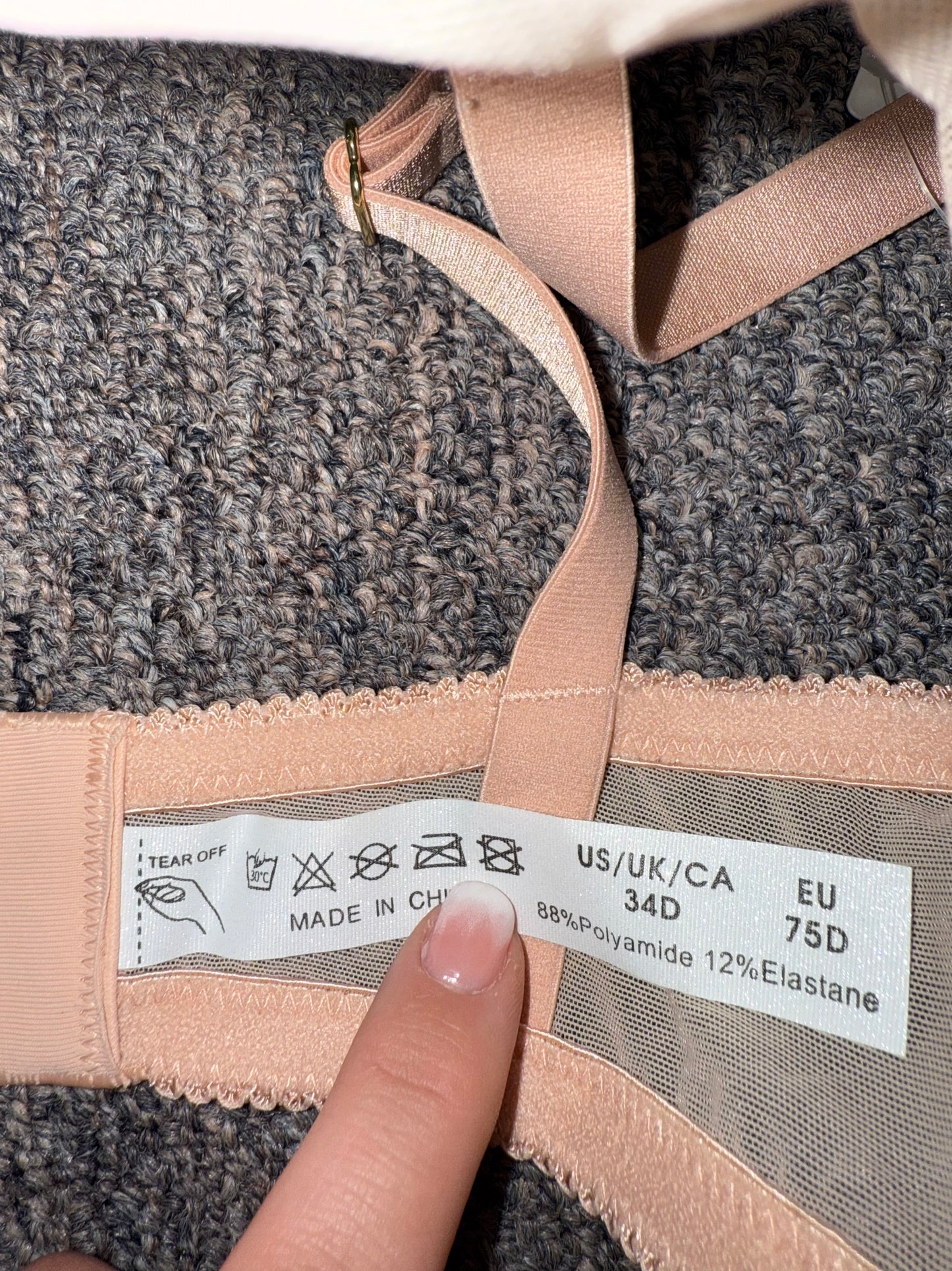 NWT Wingslove (34D) Brand New Nude Sheer Bra