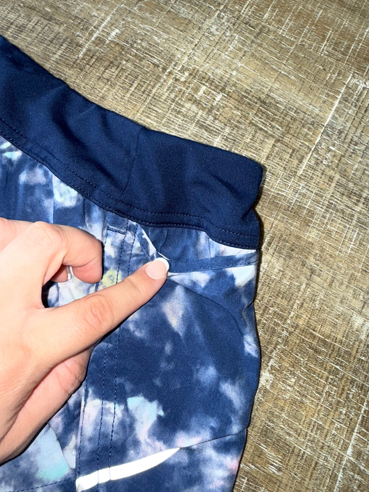 Athleta Girl (XL) Blue/Pink Tie Dye Sporty Shorts with Zipped Pocket