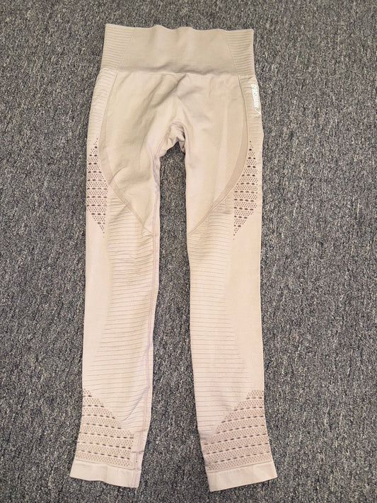 Gymshark Pink Leggings with Pointelle Detail & Built in Spandex