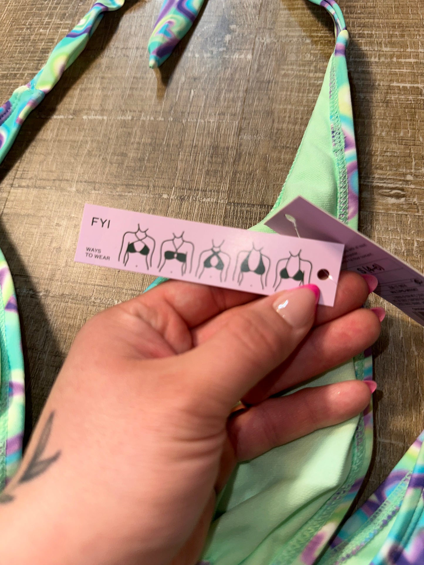 NWT Wild Fable (Small) Brand New 2 Piece Neon Heart Pattern Bikini Set
