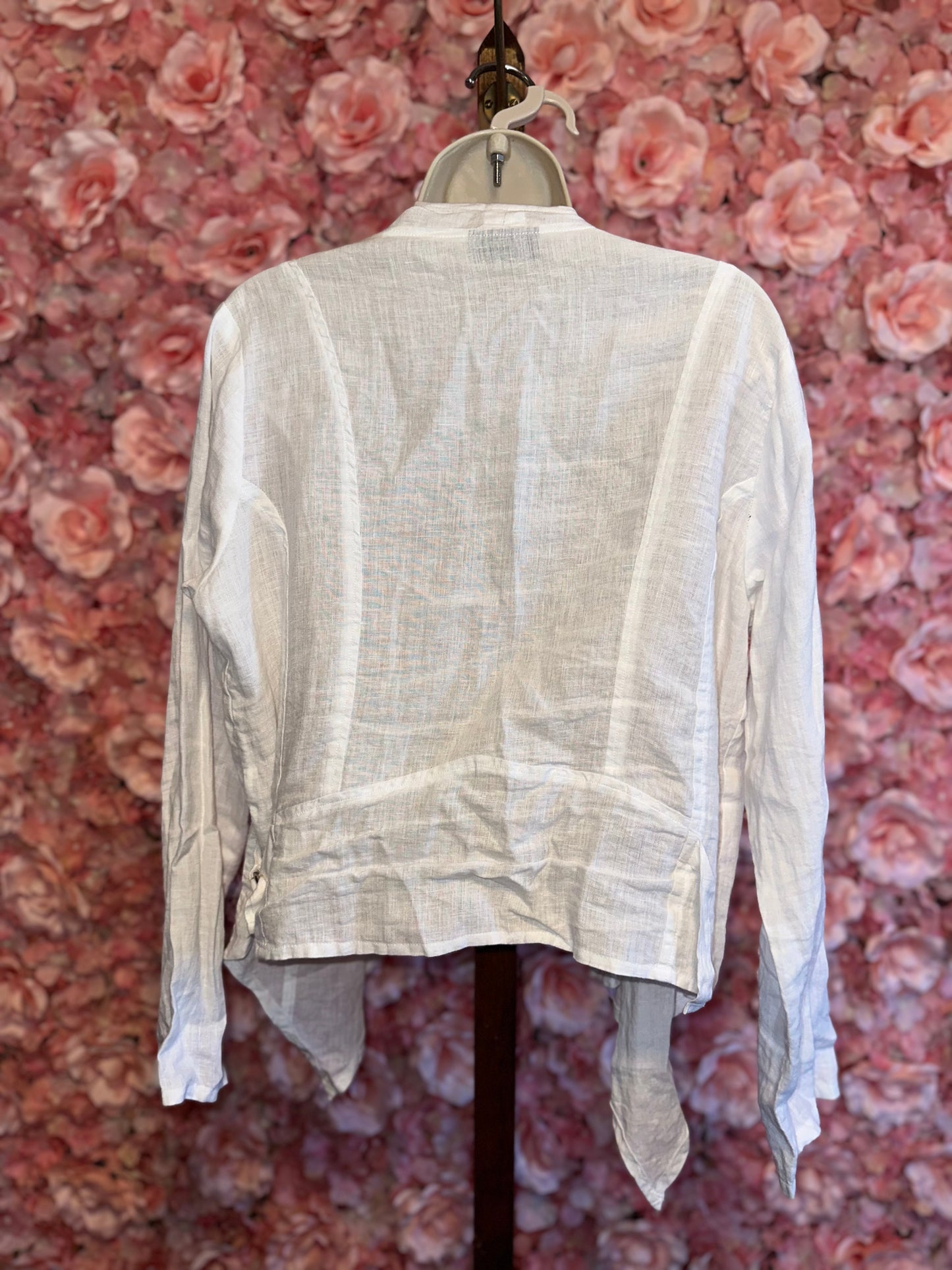 AP.NY New York (Medium) White Linen Cover Up Jacket