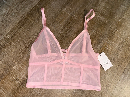NWT Auden (Small) Brand New Pink Sheer Unlined Long Line Bralette