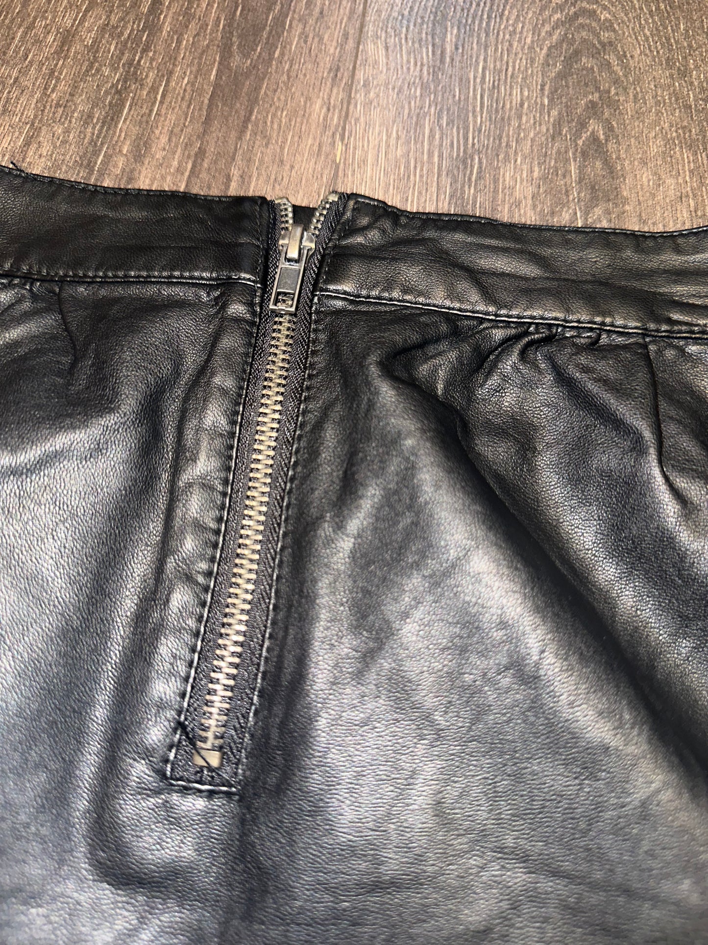 NWT Harmony + Havoc (Medium) Brand New Black Faux Leather Mini Skirt