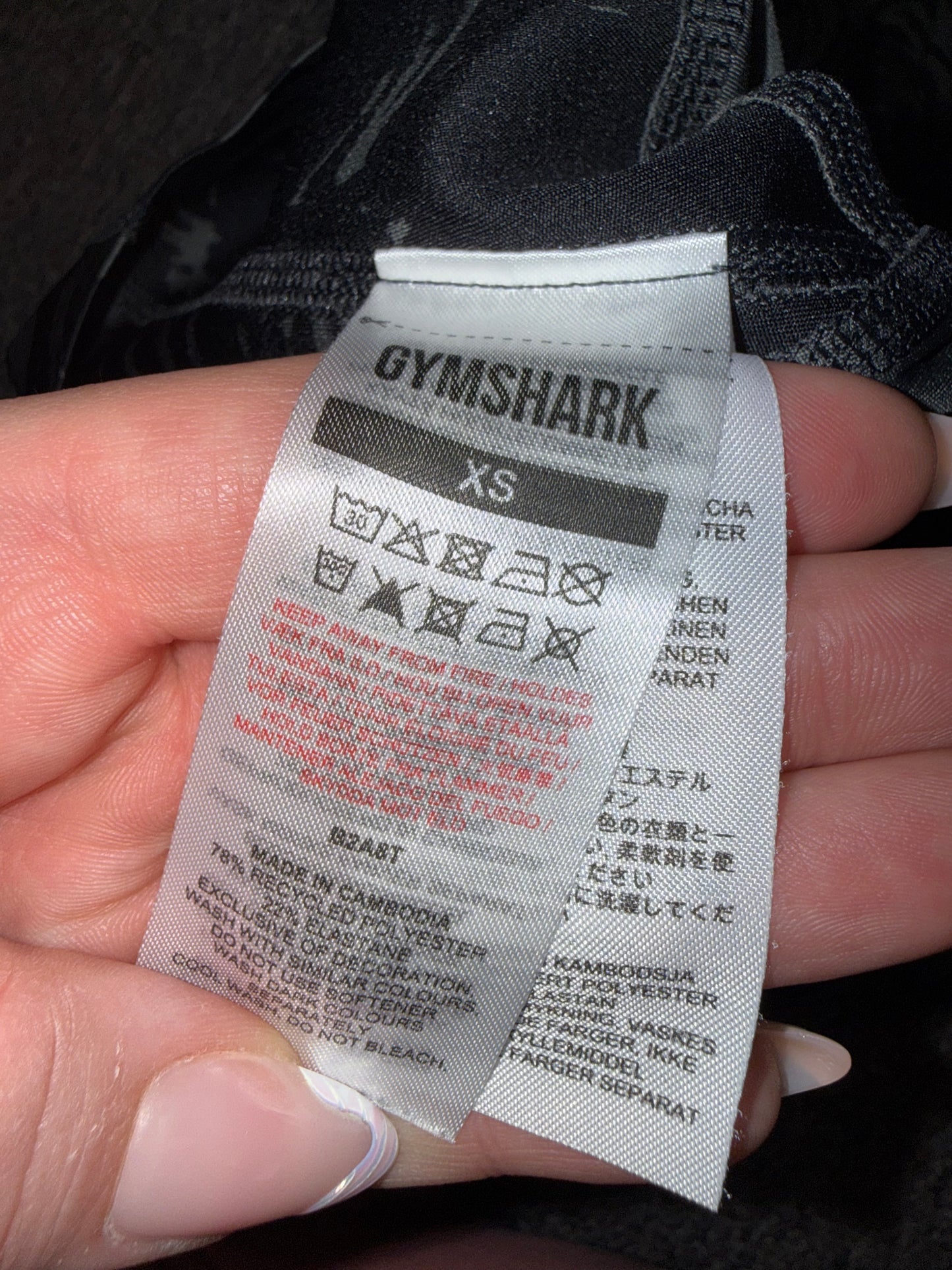 Gymshark (XS) Black & White Swirl Pattern Leggings