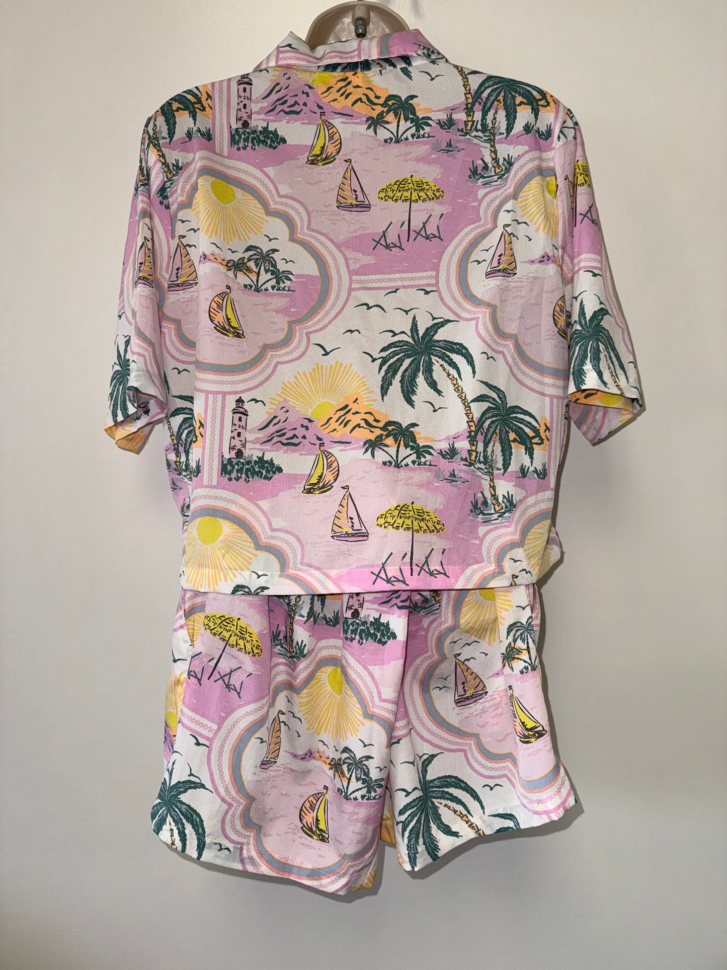 Cynthia Rowley (Small) 2 Piece Summer PJ Set - Shorts & Button Up Sleepwear