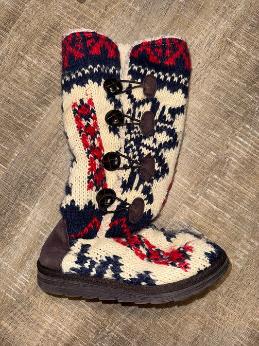 (7) Knit Sherpa Winter Boots