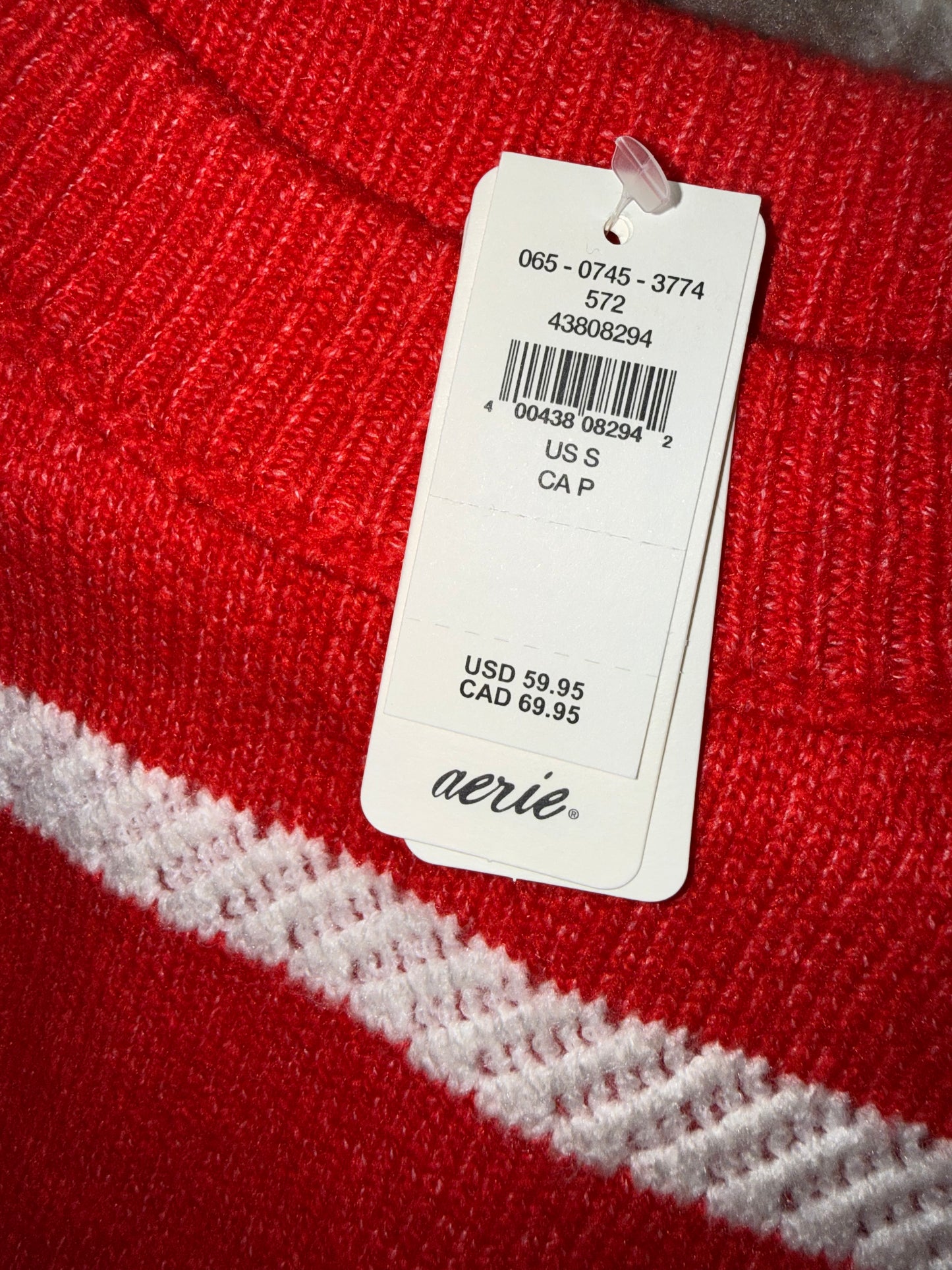 NWT Aerie (Small) Brand New Red & White Striped Oversized Sweater