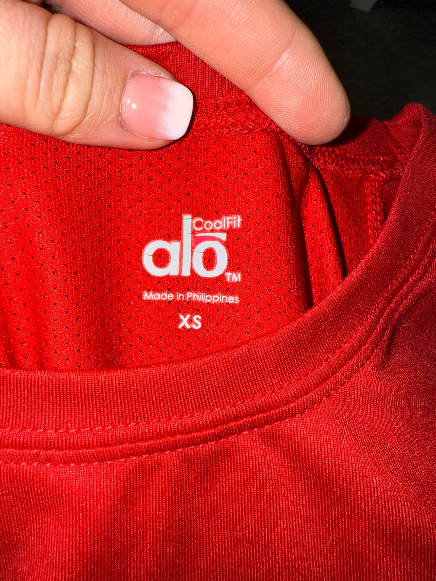 Alo (XS) Hot Pink CoolFit T-Shirt with Mesh