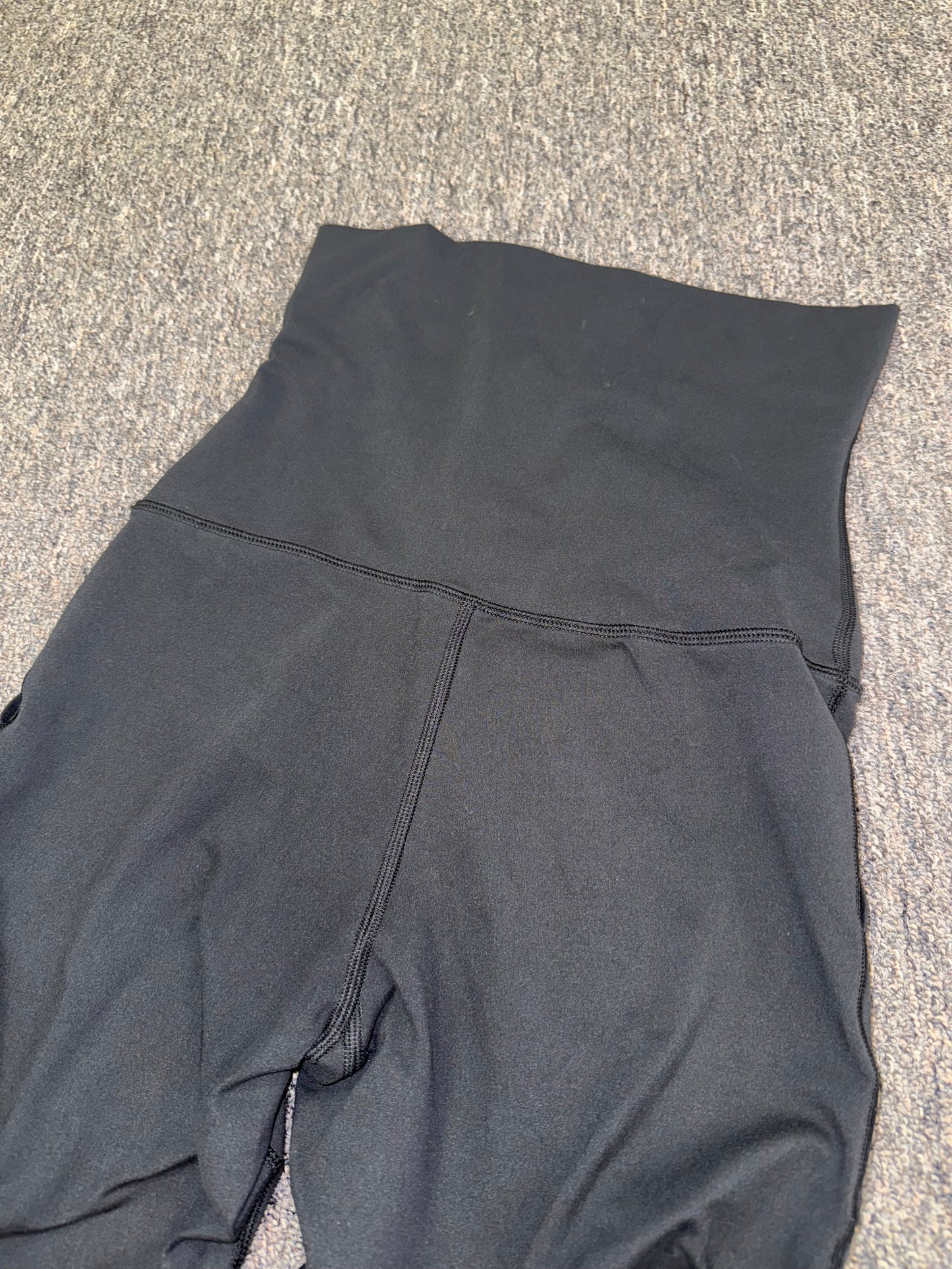 aerie (Medium) Black Foldover Hugger High Rise Flare Leggings with Pockets