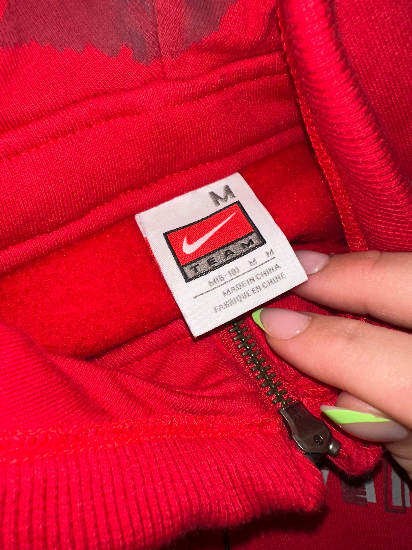 Nike (Medium) Red Vintage Ohio State Zip Up Hooded Jacket