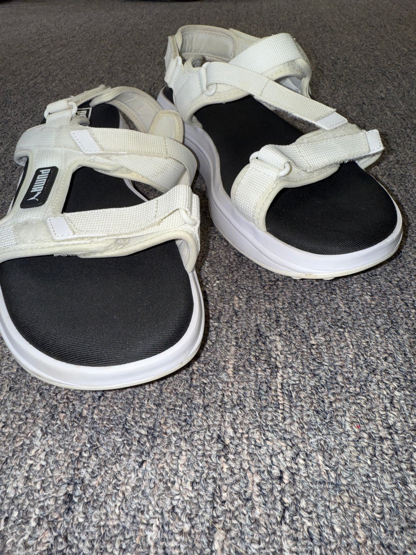 Puma (11) Black and White Velcro Sandals