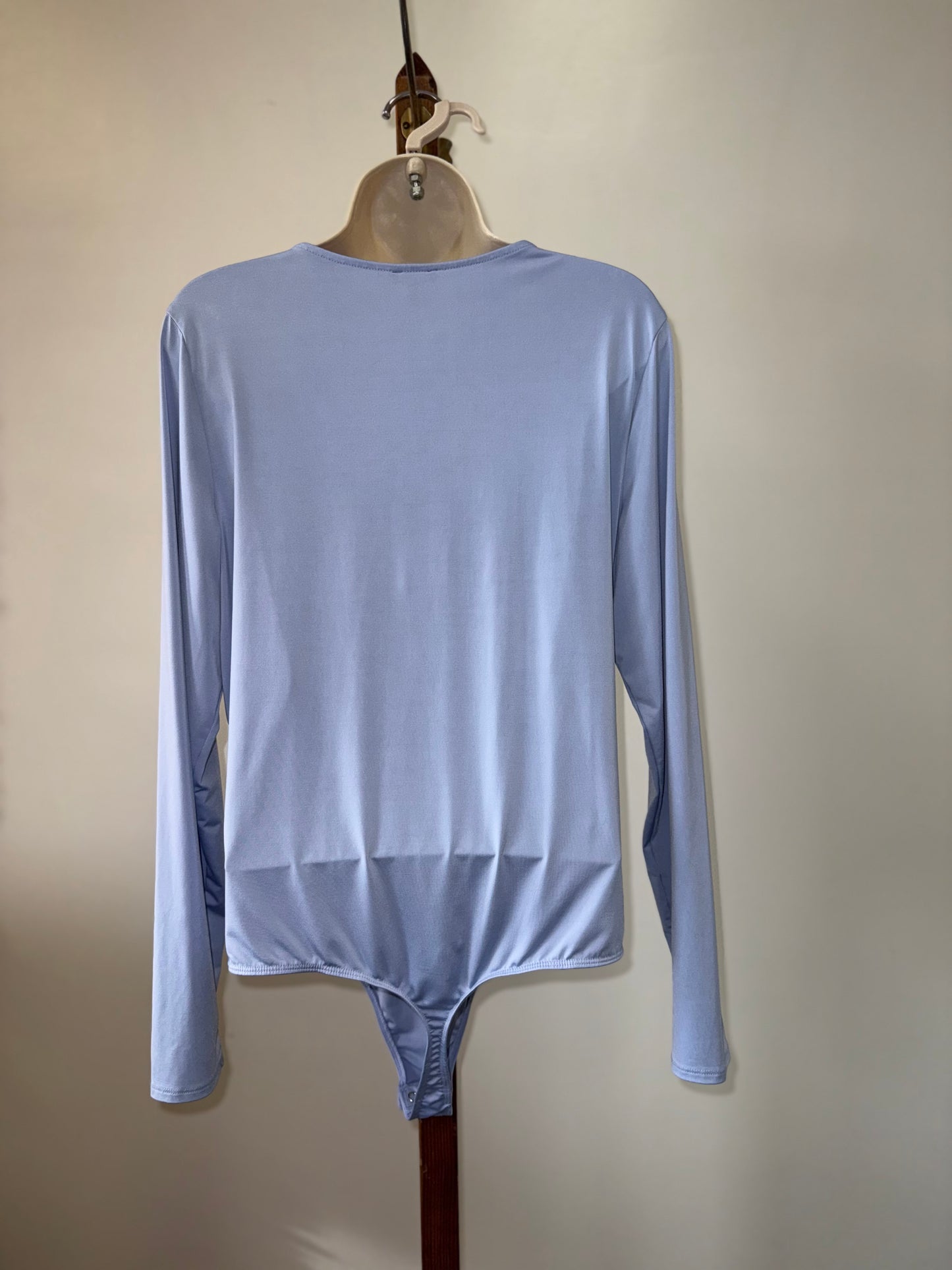 Express (XL) Blue Long Sleeve Body Contour Bodysuit