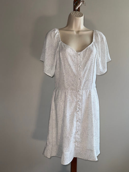 NWT Sienna Sky (Medium) Brand New Black & White Polka Dot Midi Dress