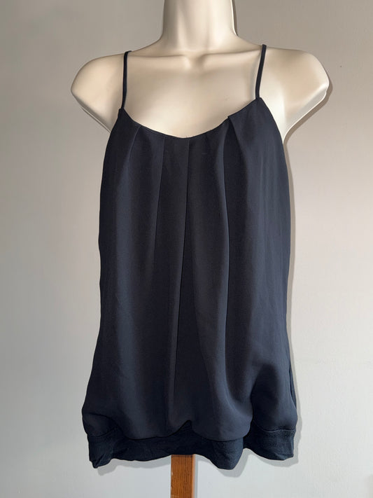 Express (Medium) Black Tank Top with Pleated Front