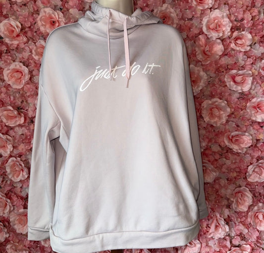 Nike (Medium) 'Just Do It' Light Pink Soft Hoodie