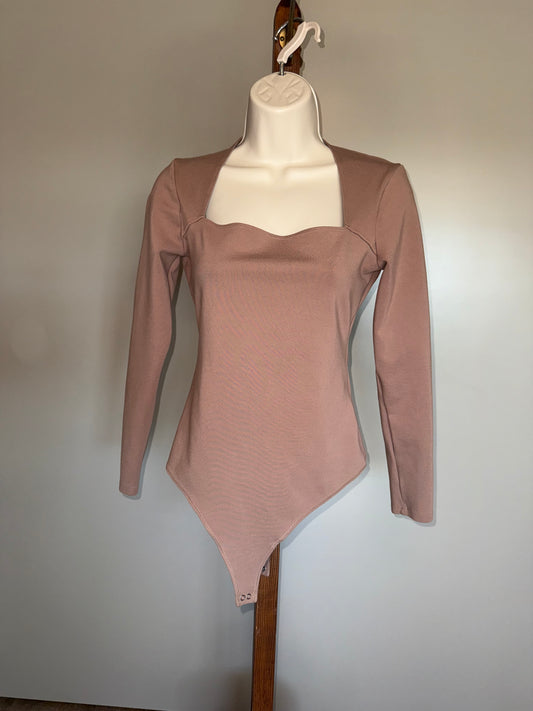 Abercrombie & Fitch (Medium) Soft A&F Collection Brown Long Sleeve Bodysuit