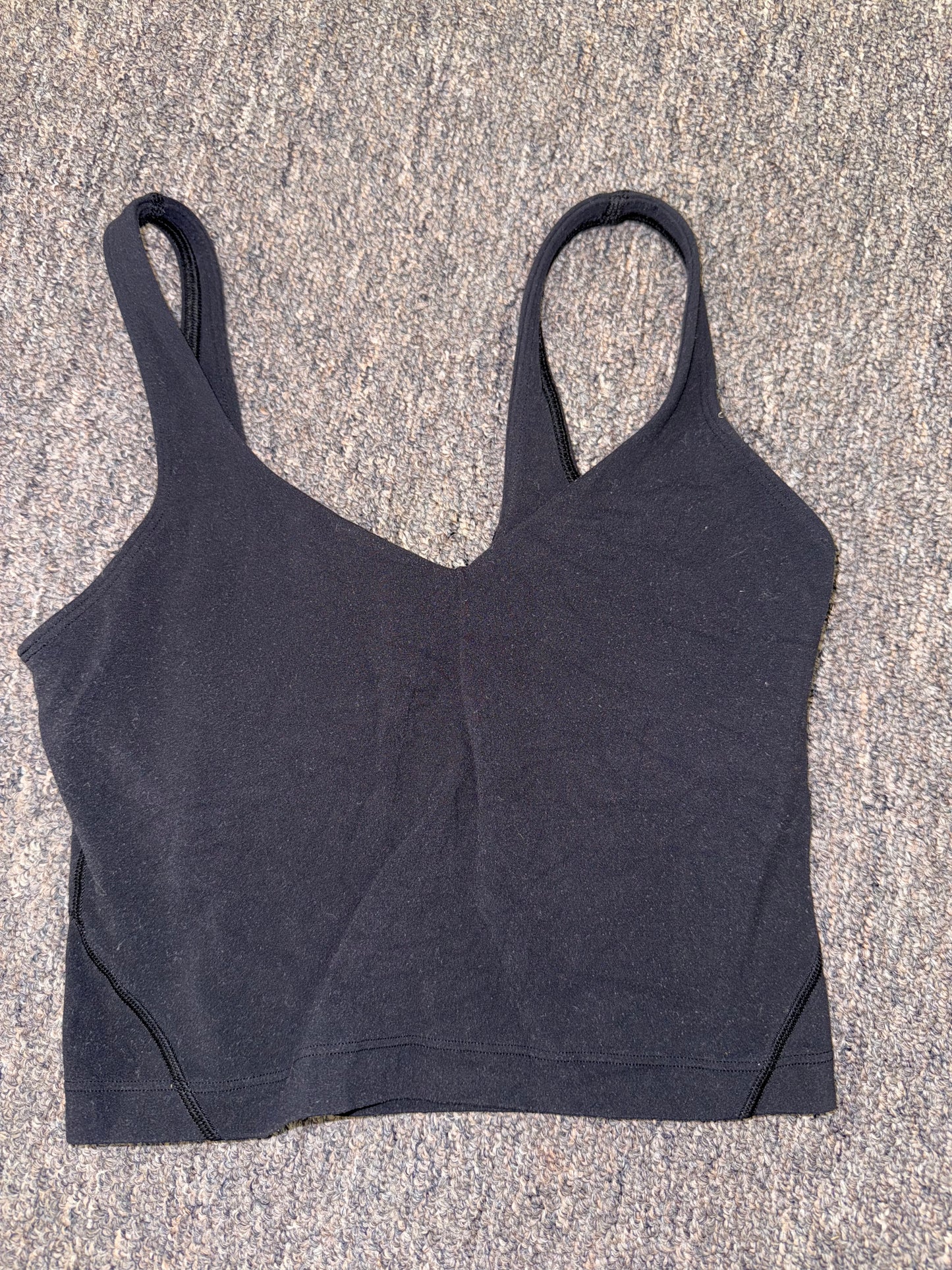 lululemon (2) Black Cropped Tank with Built in Bra