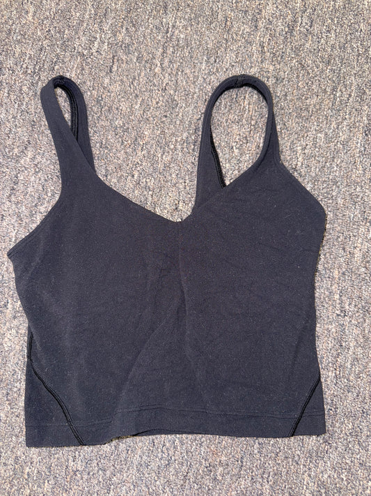 lululemon (2) Black Cropped Tank with Built in Bra