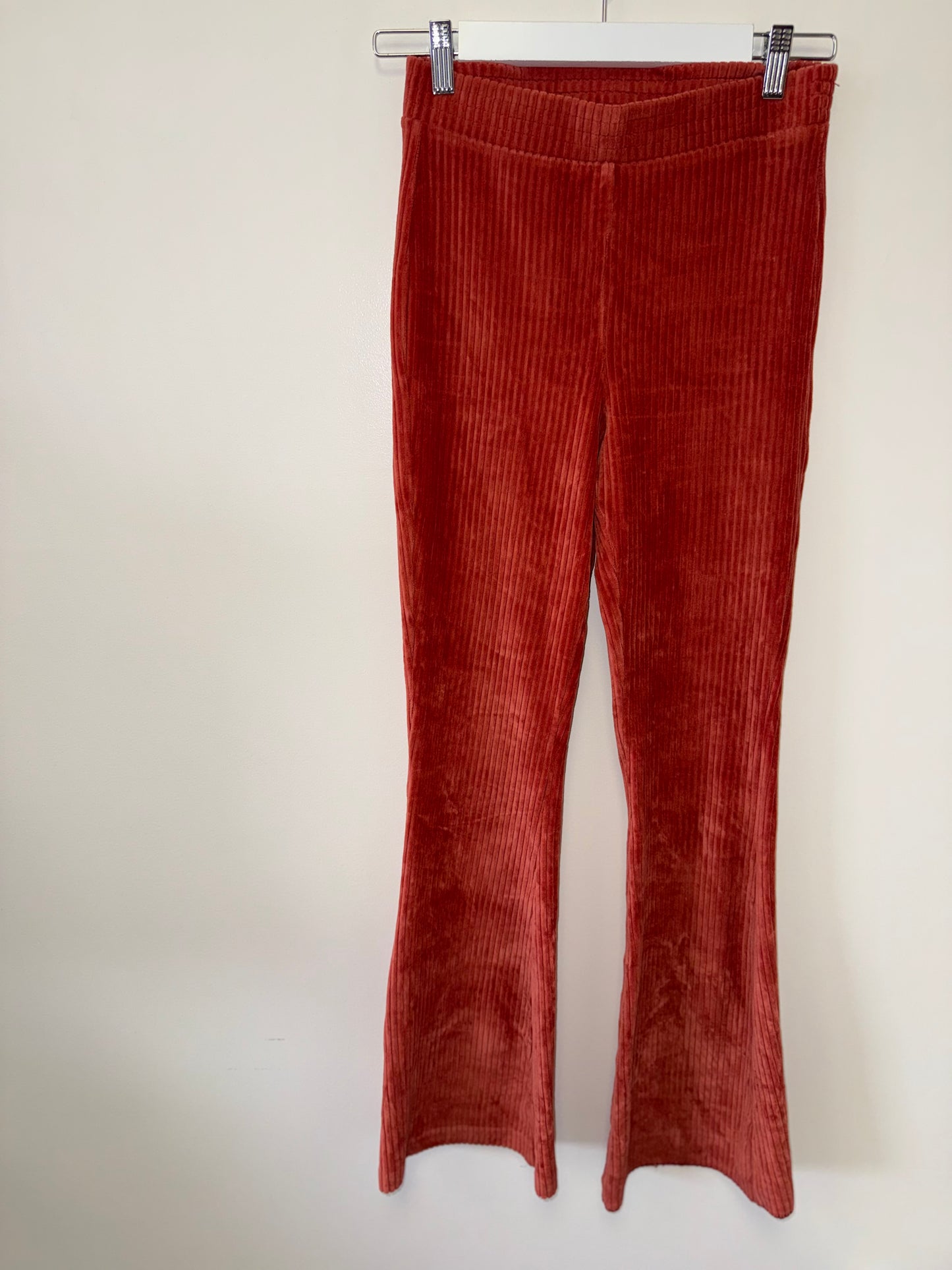 Aerie (Small) Burnt Orange Ribbed Flare Pants