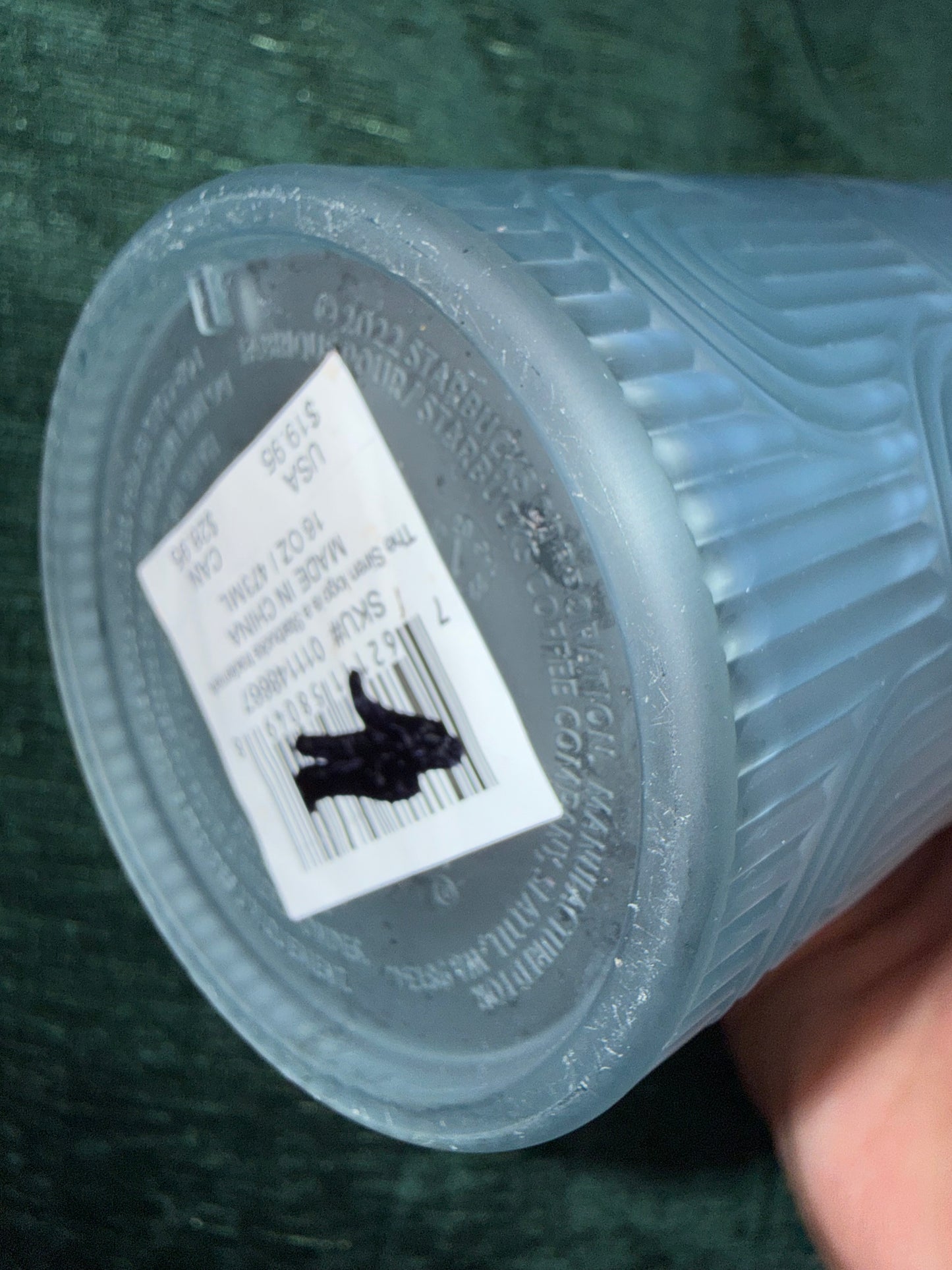 Starbucks (16oz) Blue Plastic Ribbed Tumbler Cup