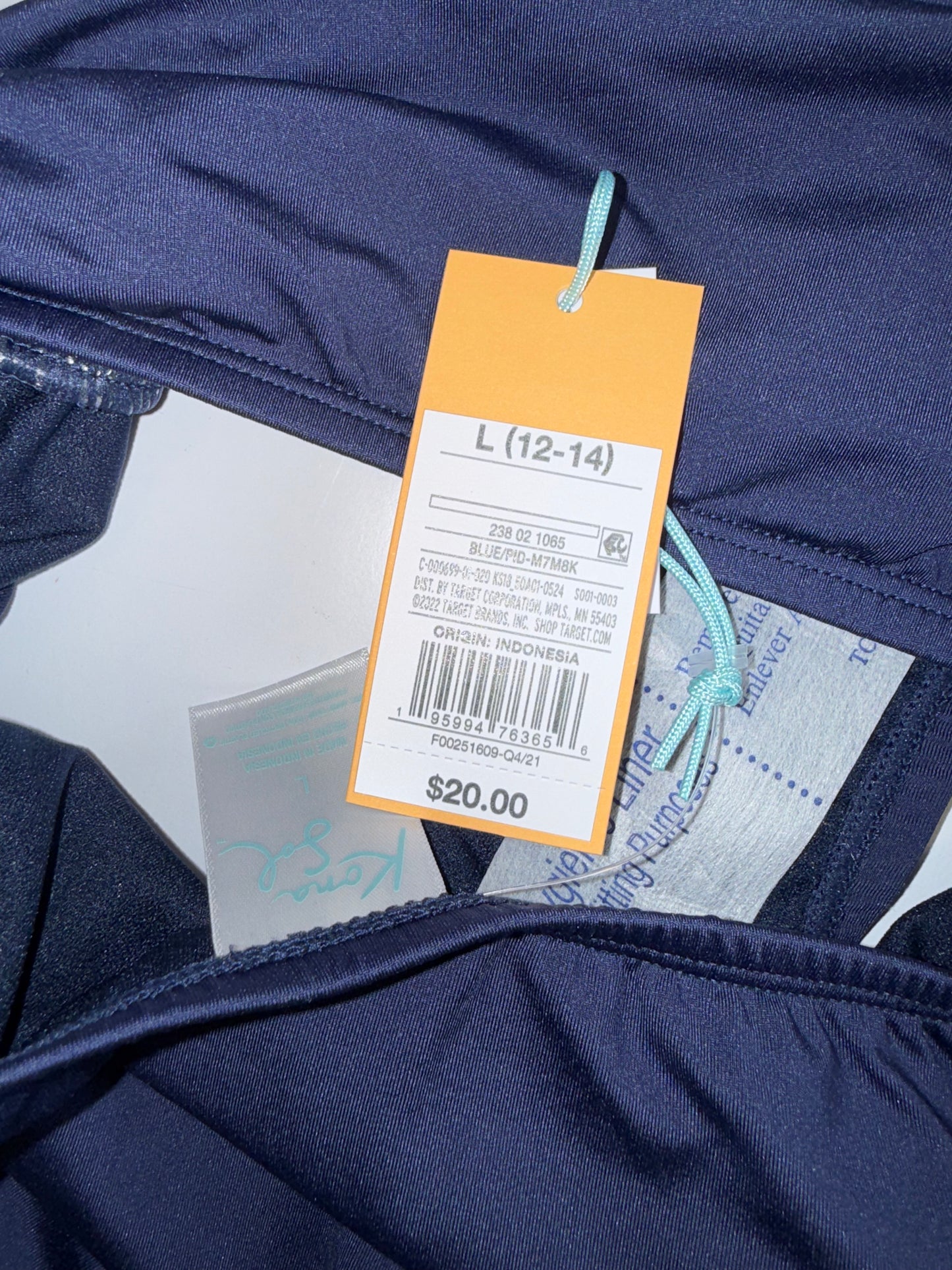 NWT Kona Sol (Large) Brand New Navy Blue High-Rise High Coverage Bikini Bottoms