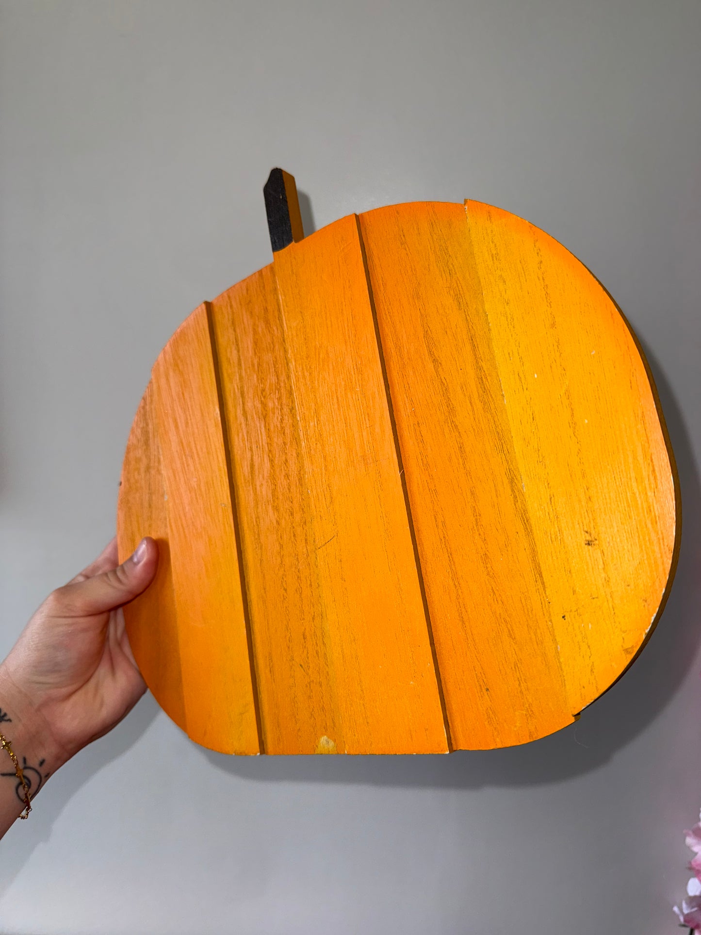 Orange Pumpkin Wooden Sign