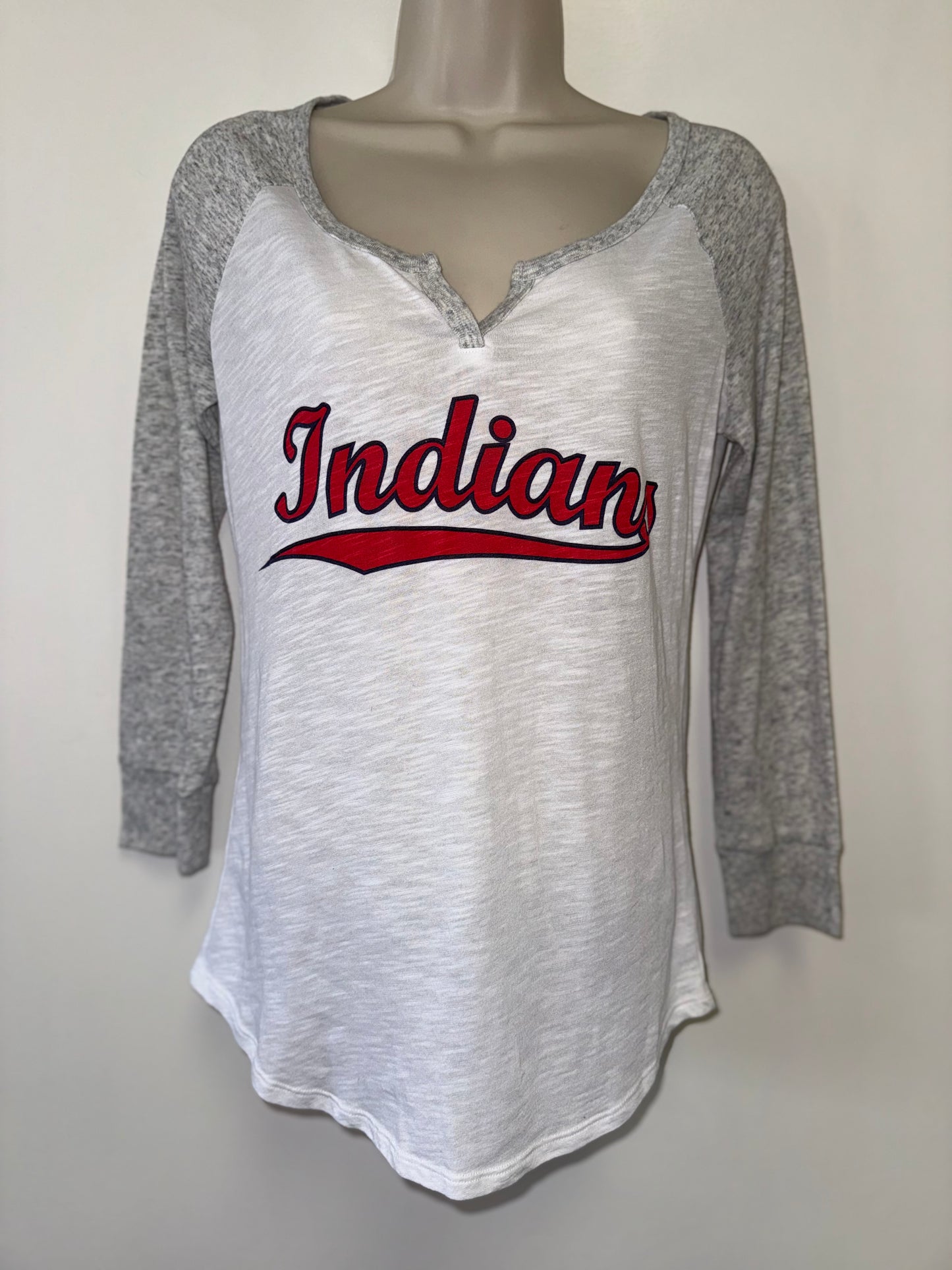 PINK Victoria's Secret (XS) White/Grey Cleveland Indians Baseball Team Apparel