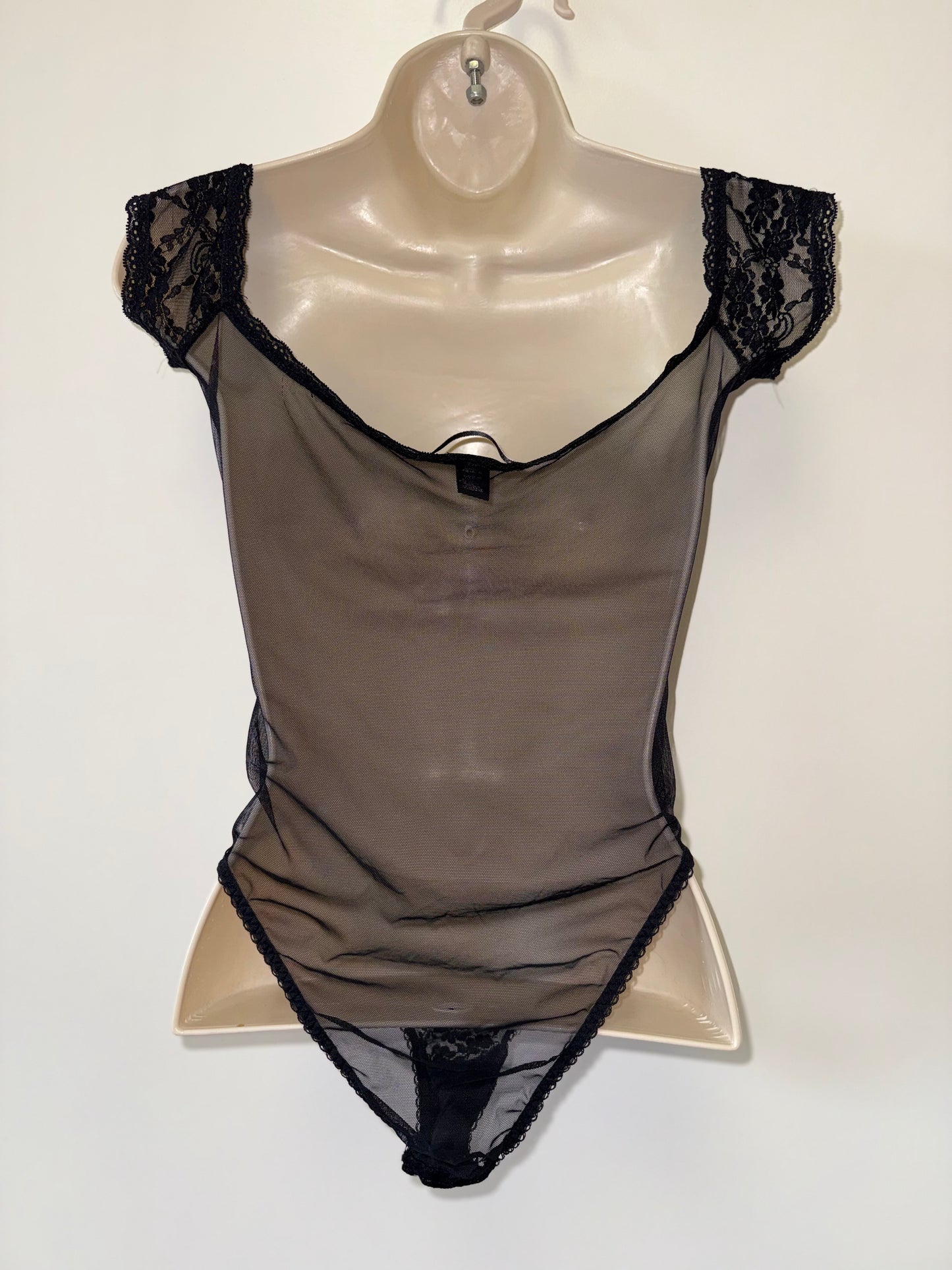 Victoria's Secret (Small) Black Lace Sheer Lingerie Bodysuit
