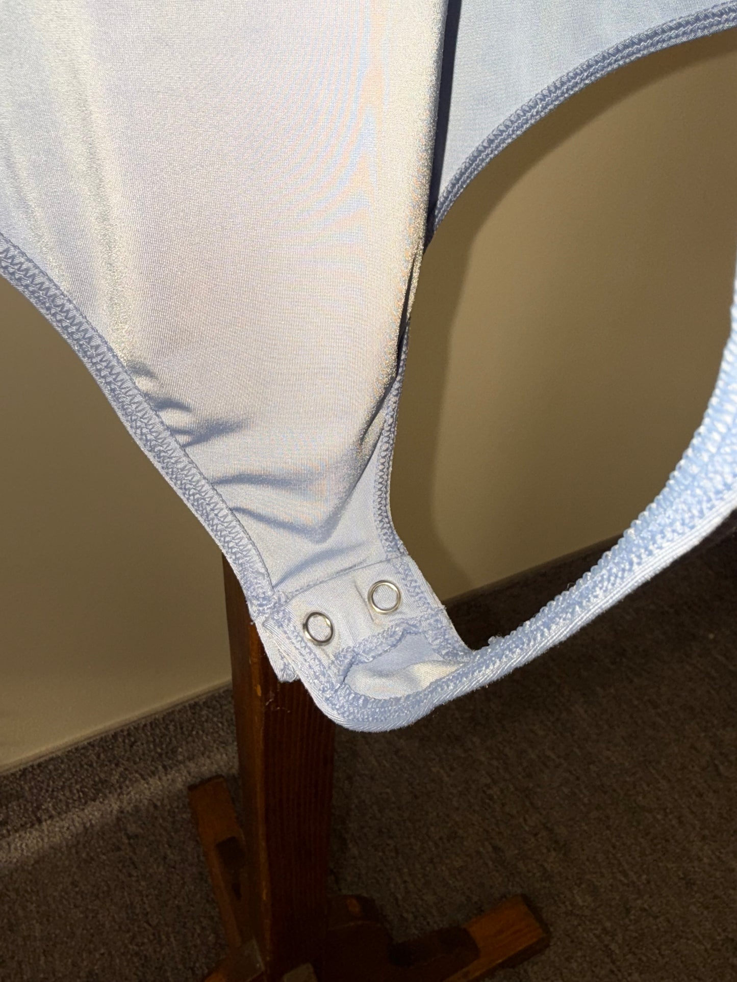 Express (XL) Blue Long Sleeve Body Contour Bodysuit