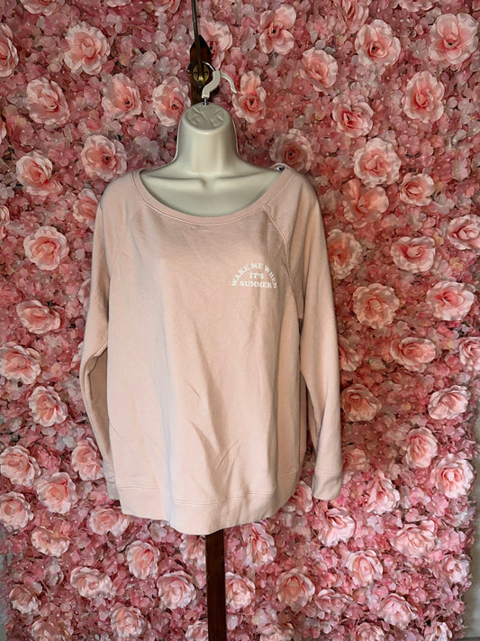 PINK VS (M) -'Wake Me When It's Summer' Pink Crewneck with Open Back