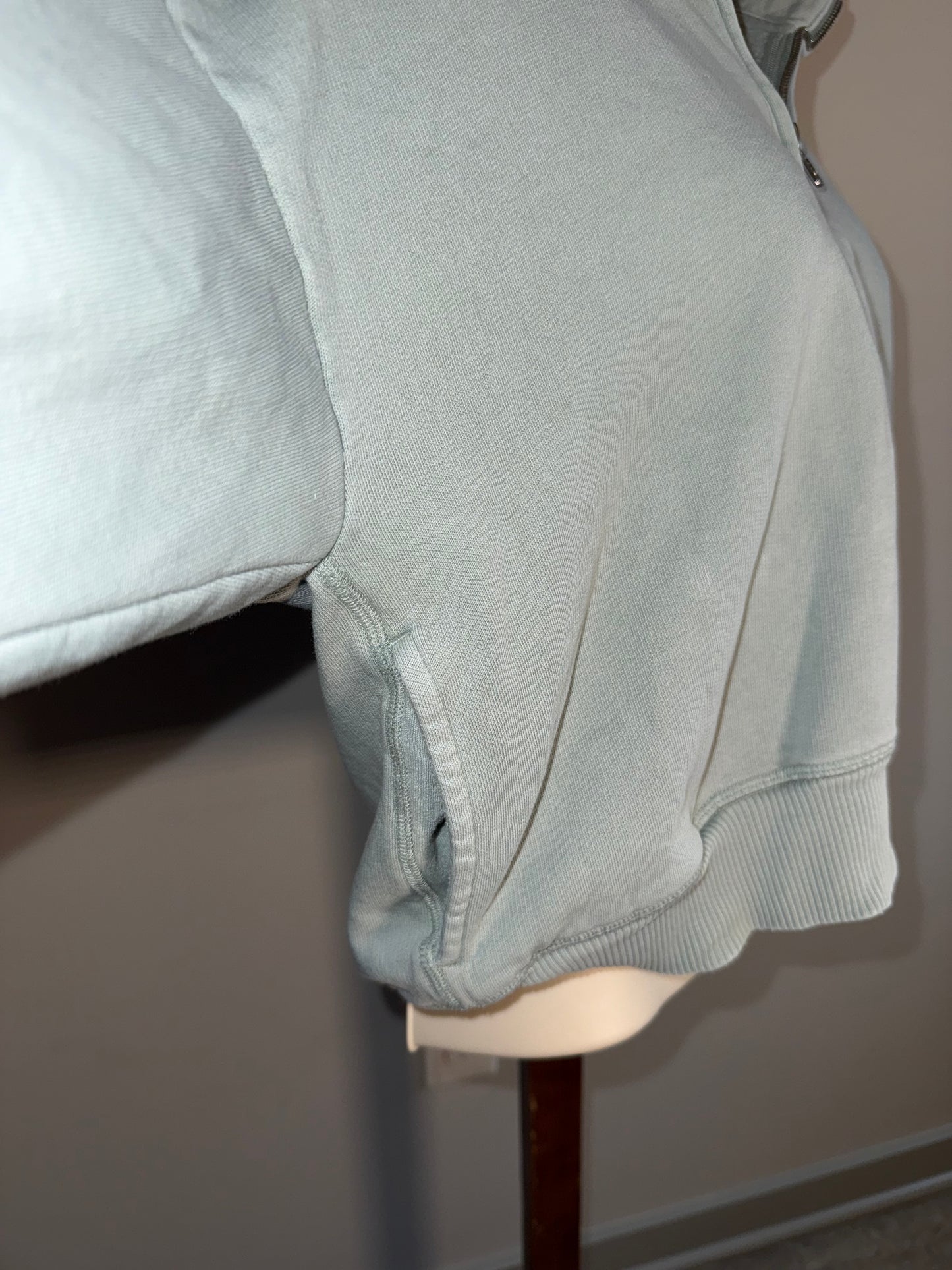 PINK Victoria's Secret (Small) Light Blue 3/4 Zip Up Cropped Sweatshirt