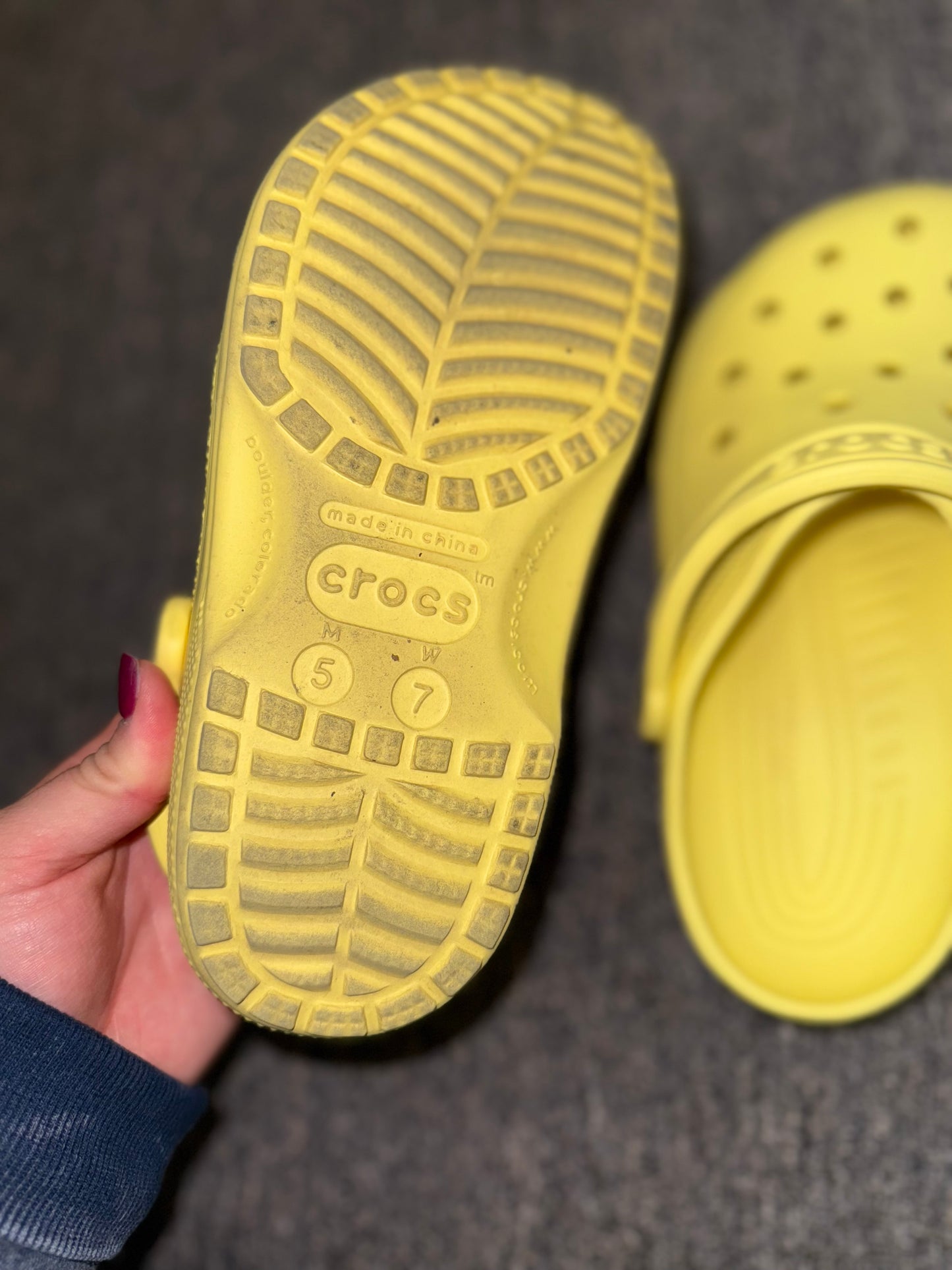 Crocs (7 Women's OR 5 Men's) Yellow Crocs