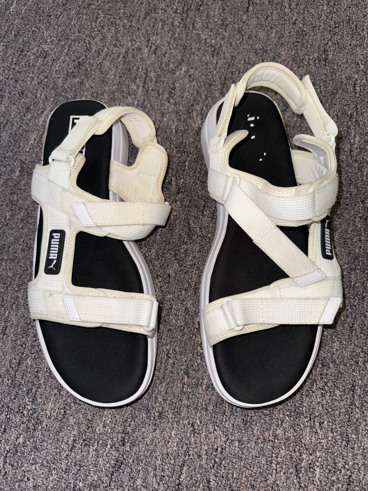 Puma (11) Black and White Velcro Sandals