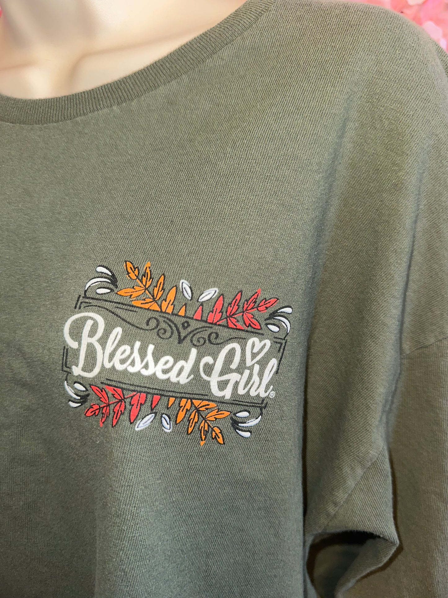 Delta Pro Weight 'Blessed Girl' Long Sleeve Floral Graphic Tee