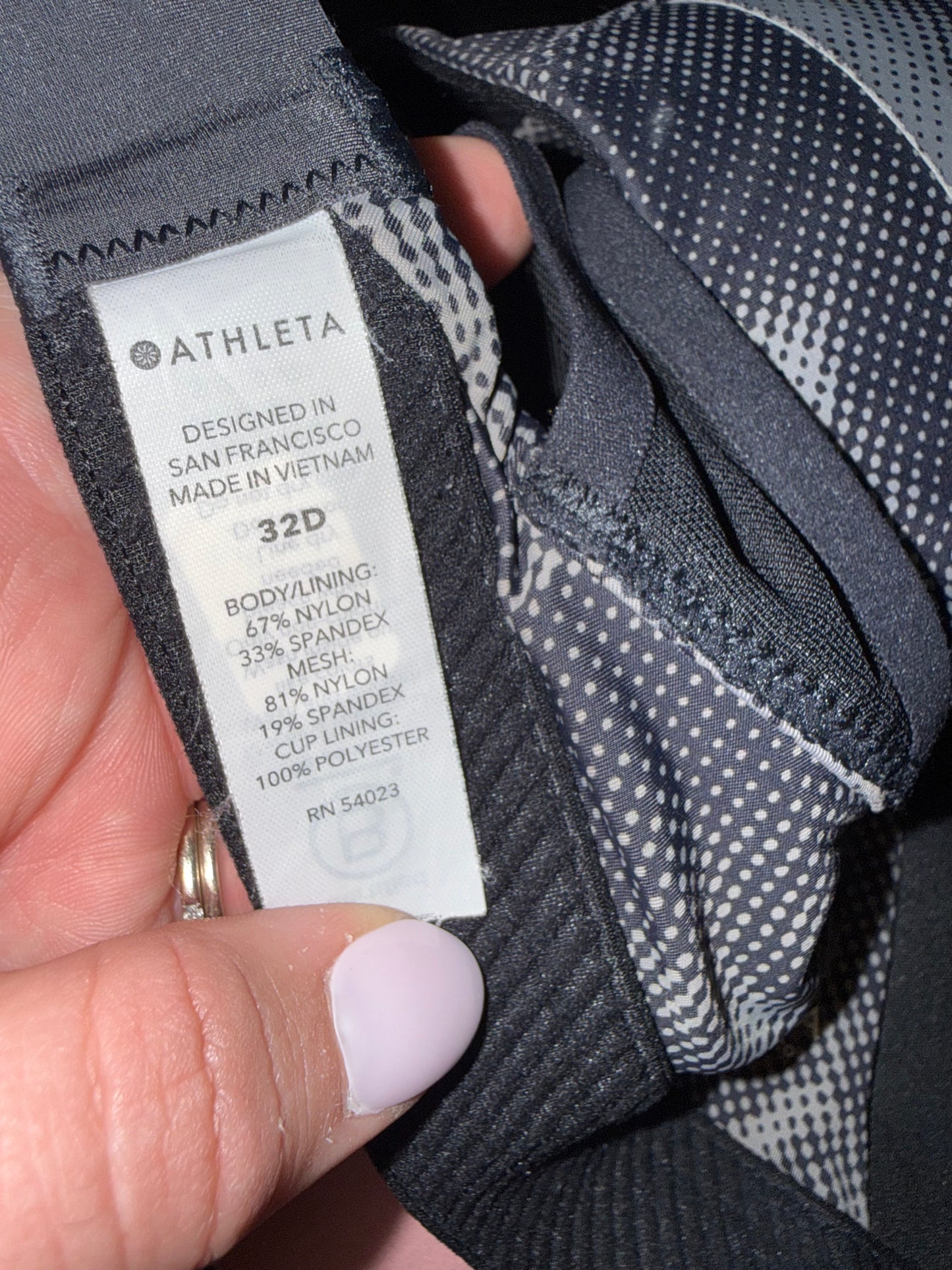 Athleta (32D) Black and Grey Padded Sports Bra